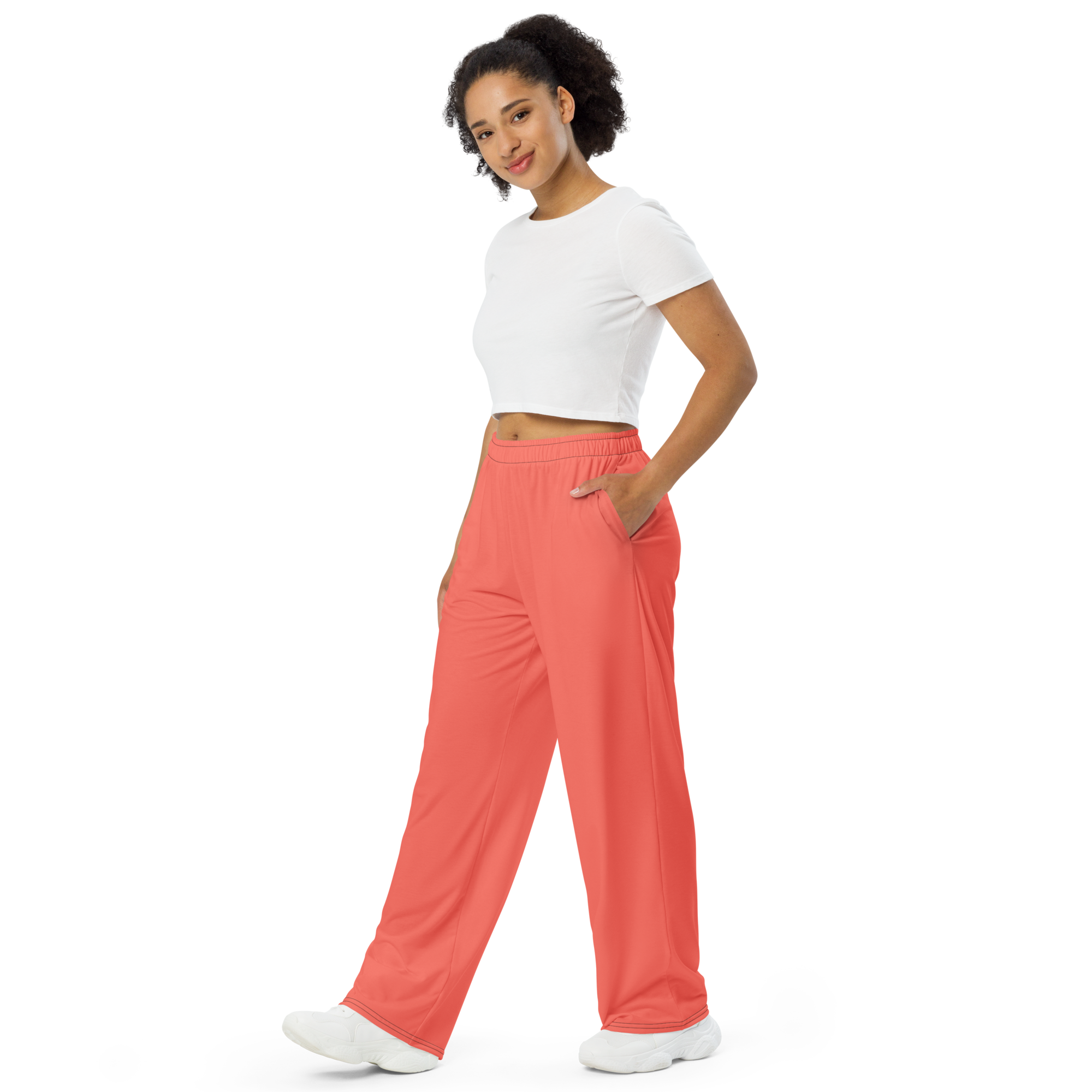 Unisex-Hose mit weitem Bein - Sunset Coral