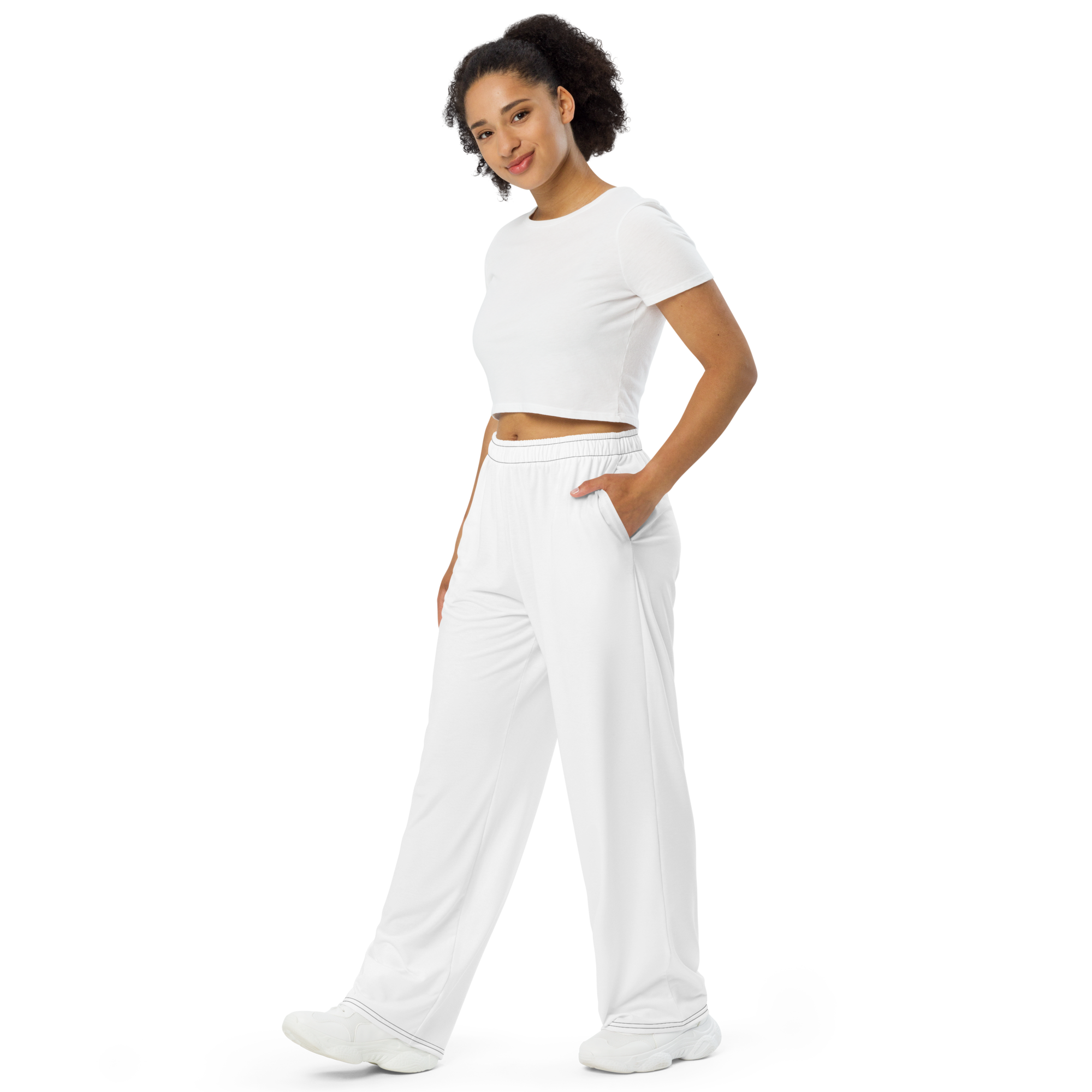 Womens wide-leg pants - Seashell White