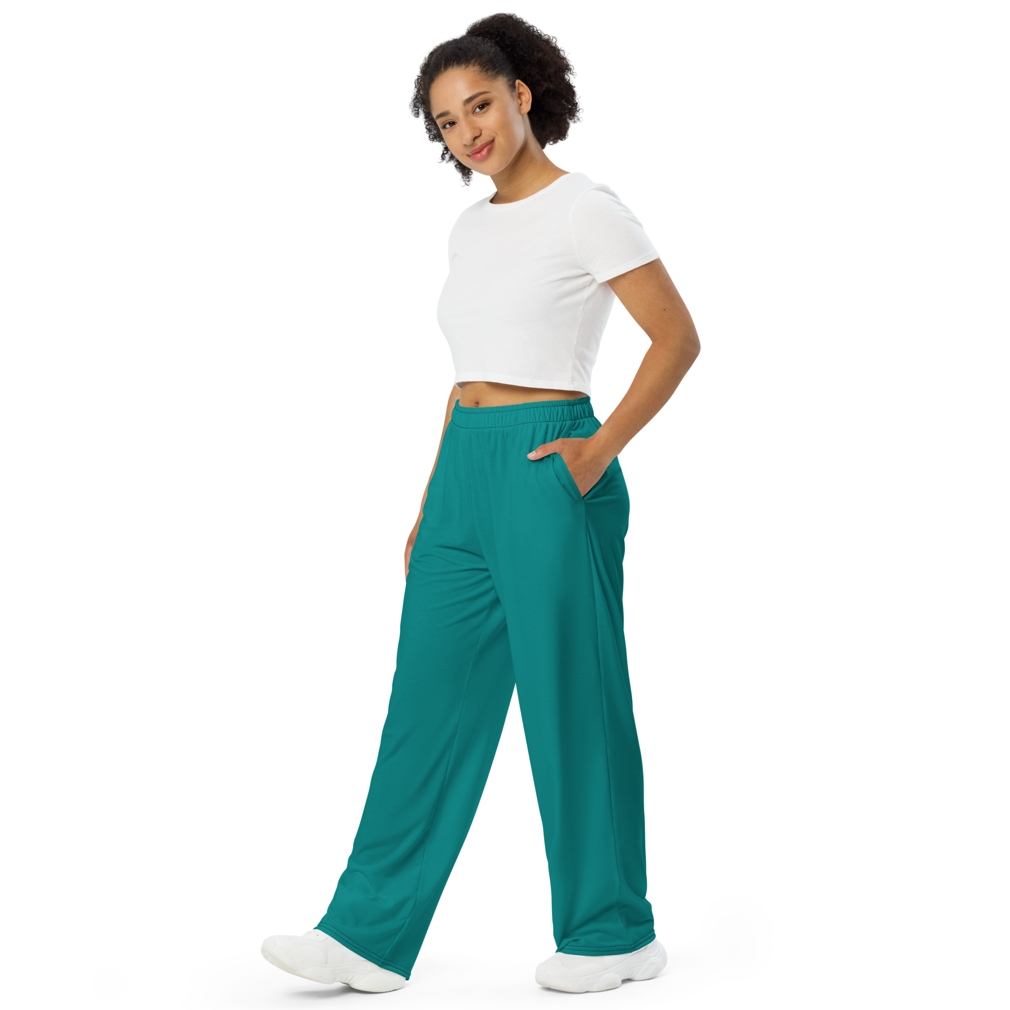 Womens wide-leg pants - Seaside Teal