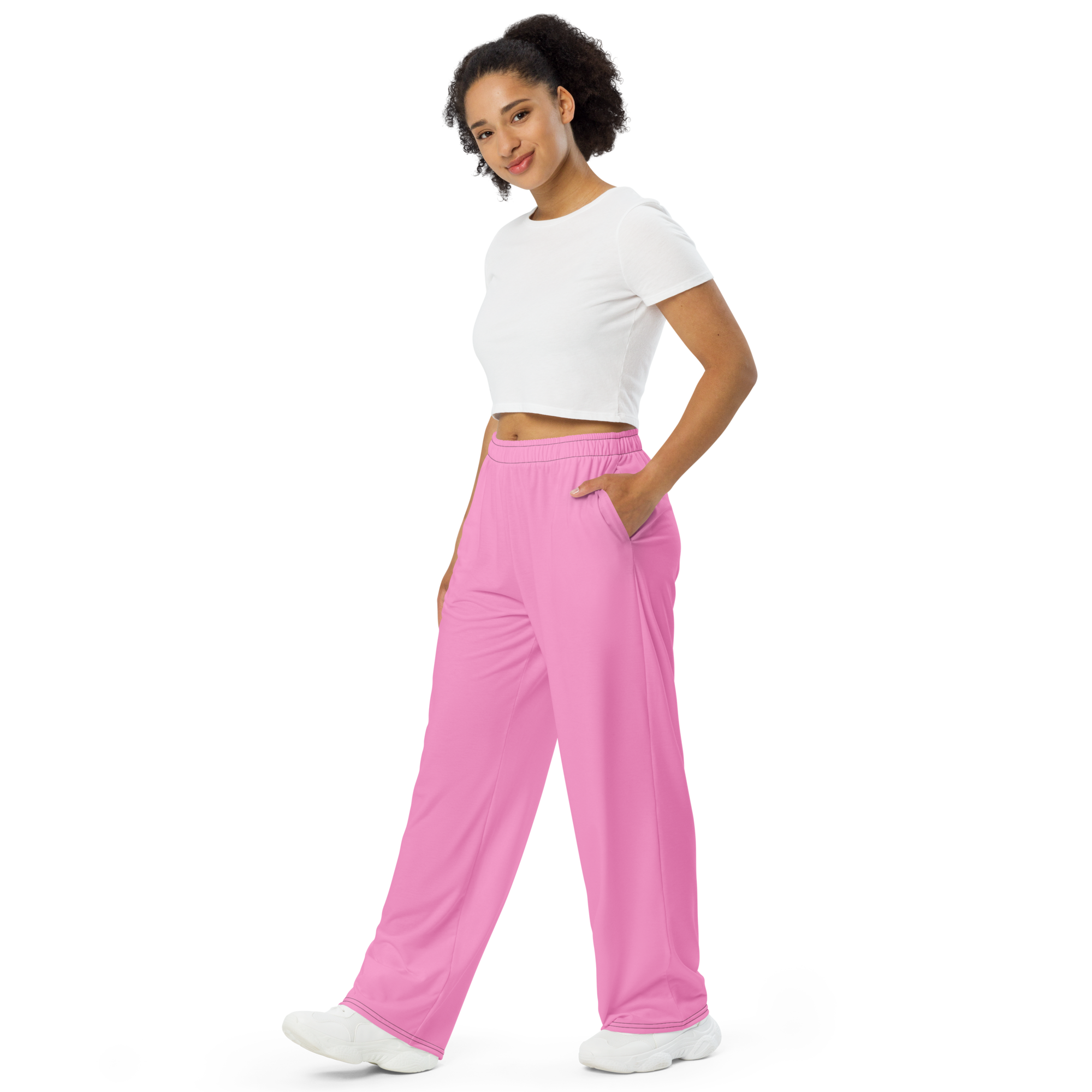 Women's wide-leg pants - Tropical Pink