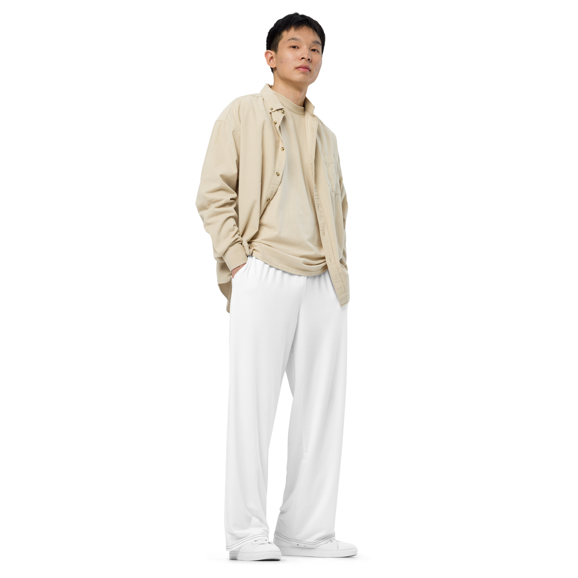 Mens wide-leg pants - Seashell White