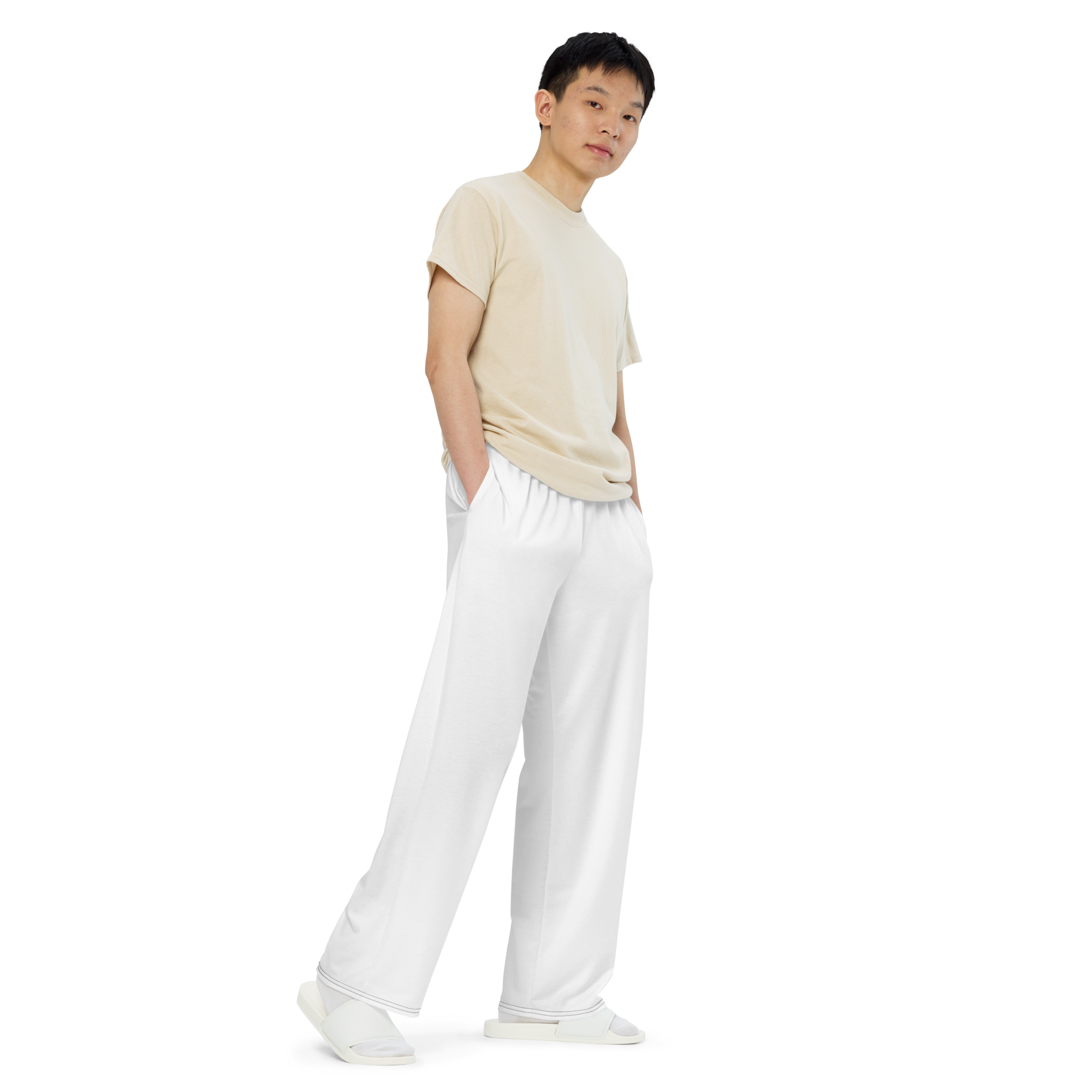 Mens wide-leg pants - Seashell White