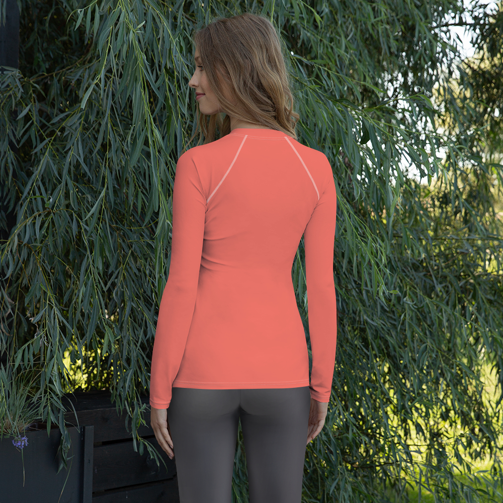 Women's Rash Guard - Sunset Coral