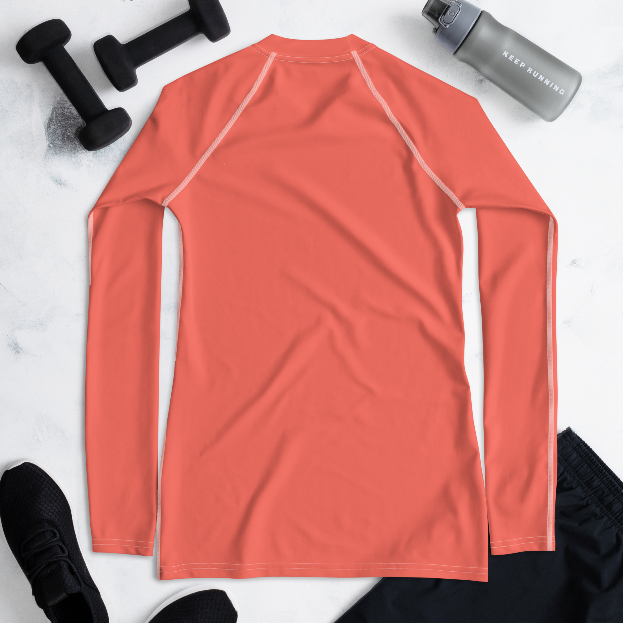 Women's Rash Guard - Coral Red