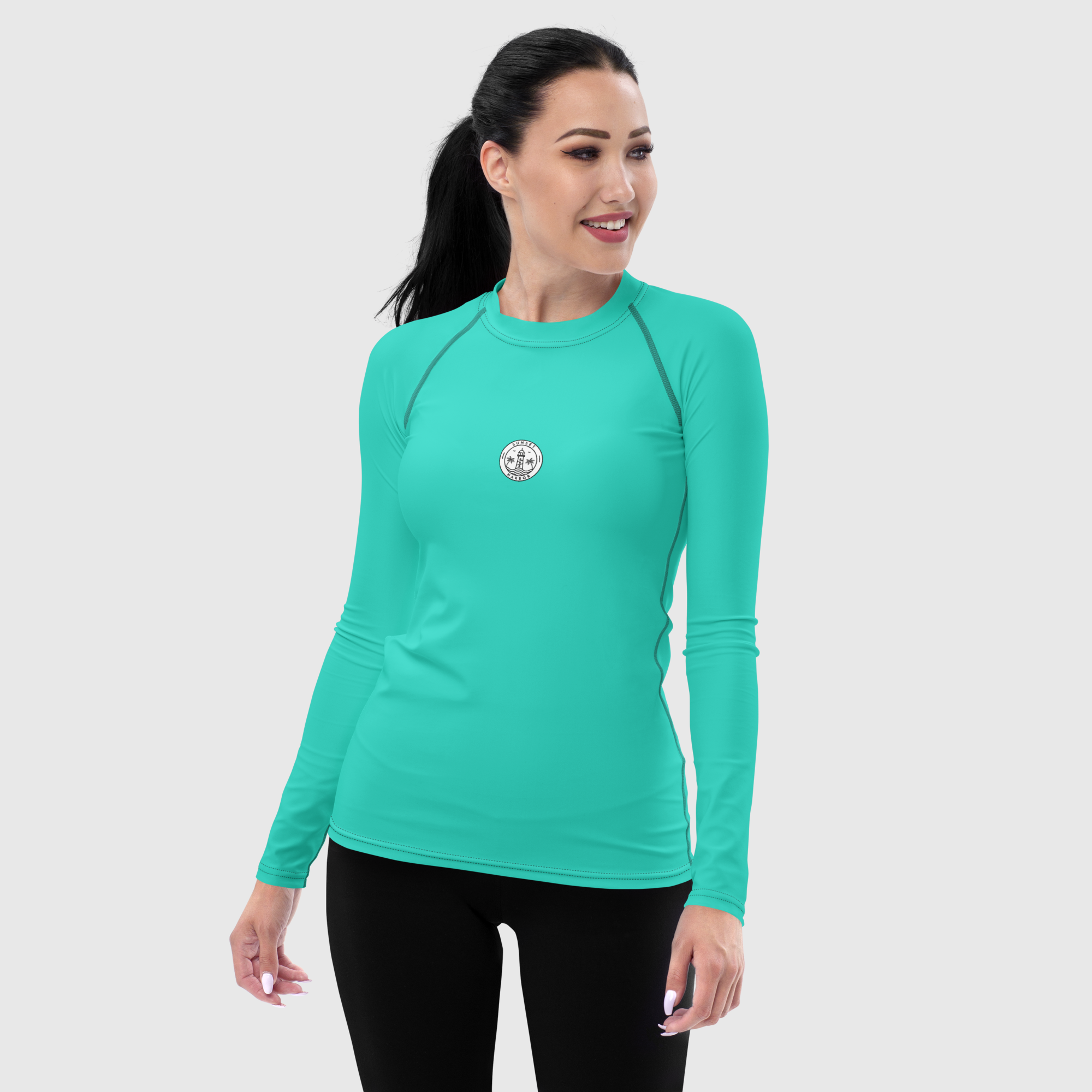 Women's Rash Guard - Lagoon Turquoise