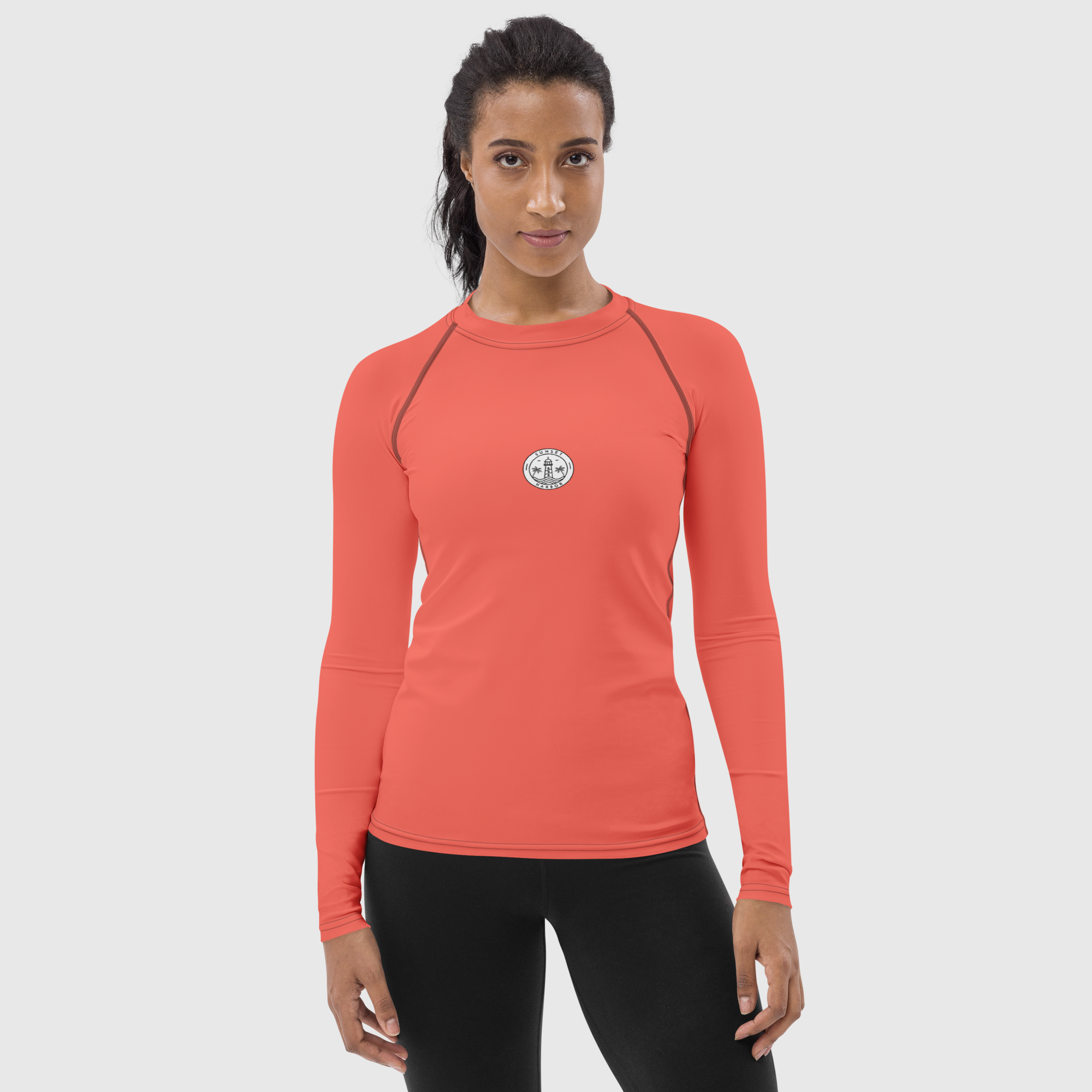 Women's Rash Guard - Sunset Coral