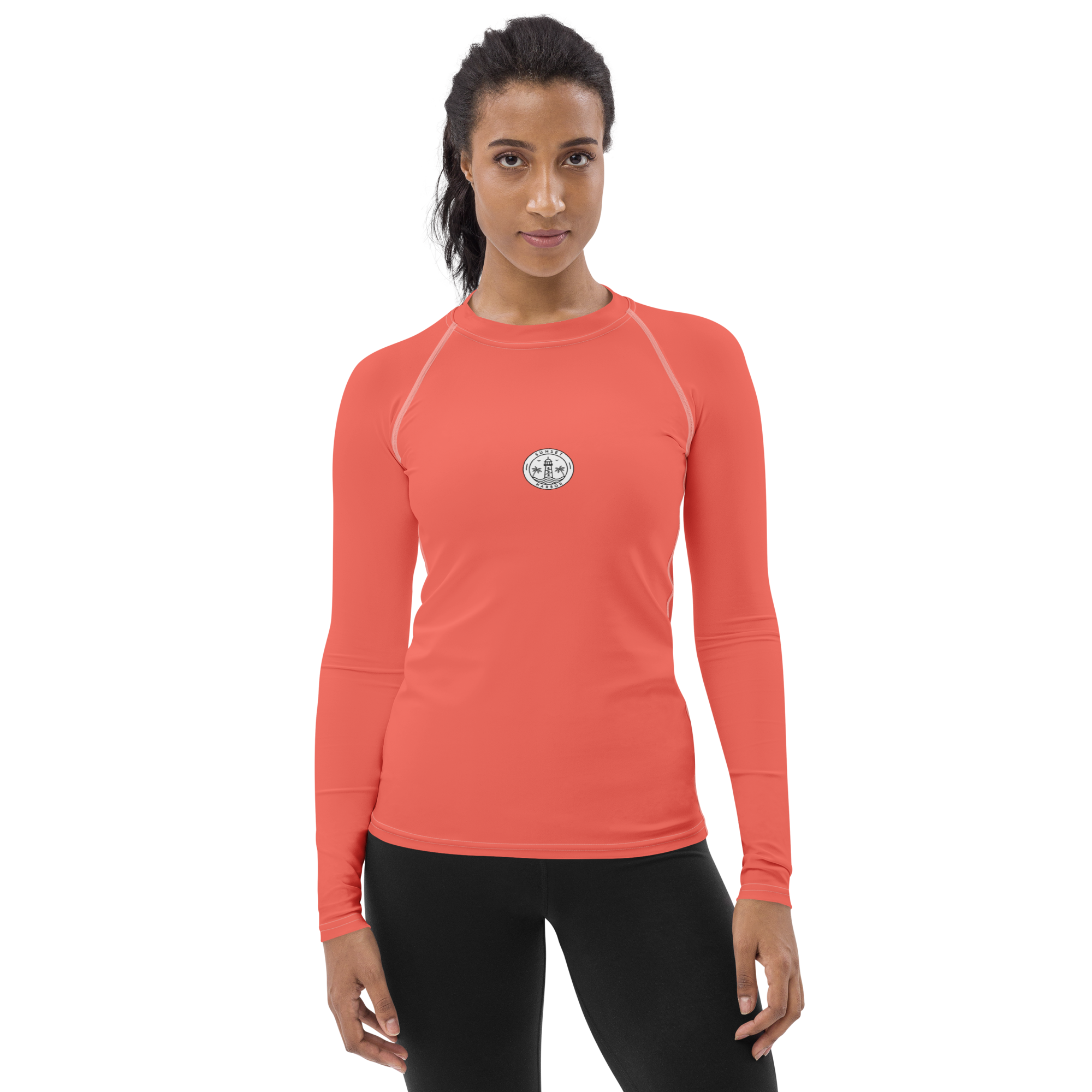 Rashguard für Damen - Sonnenuntergangskoralle