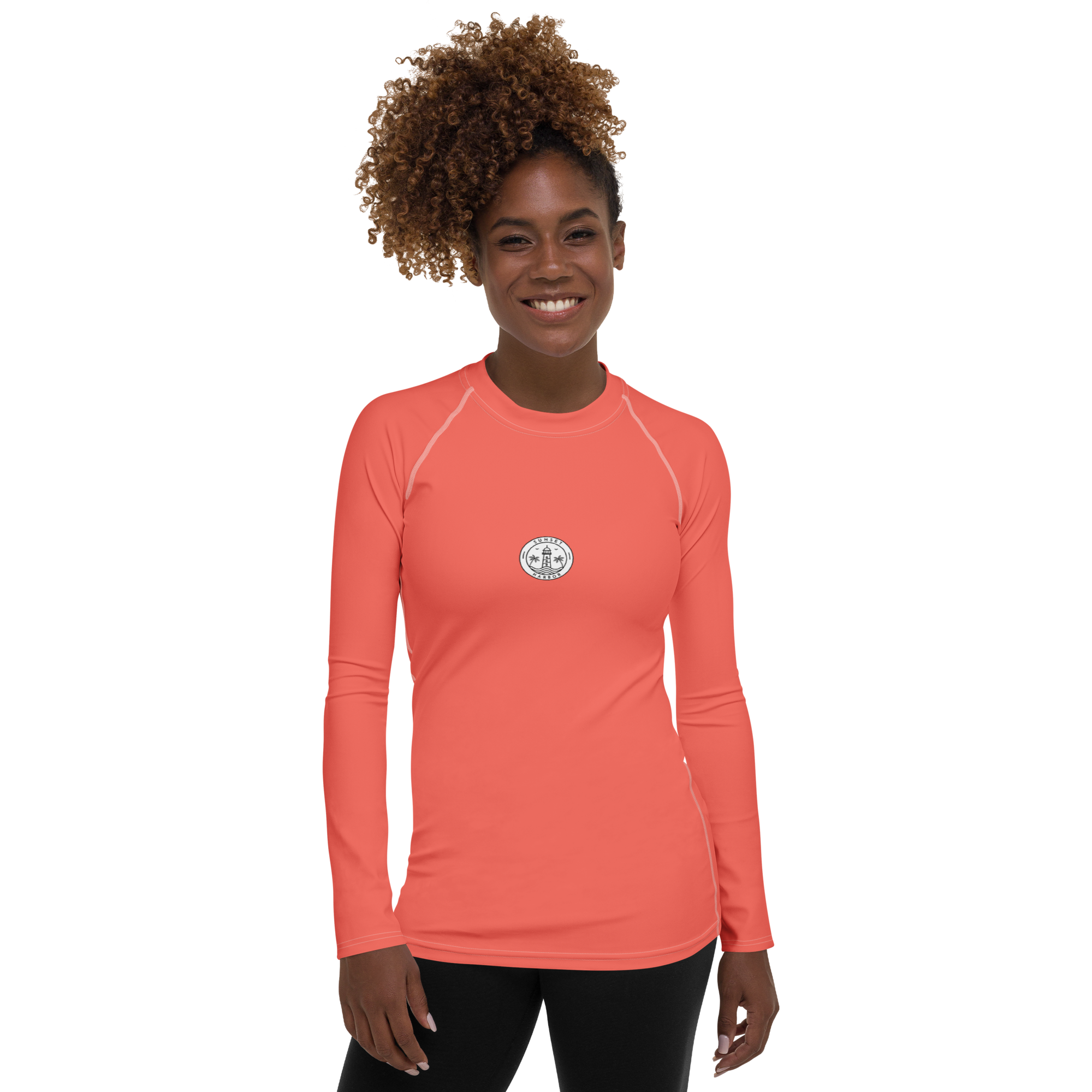 Rashguard für Damen - Sonnenuntergangskoralle