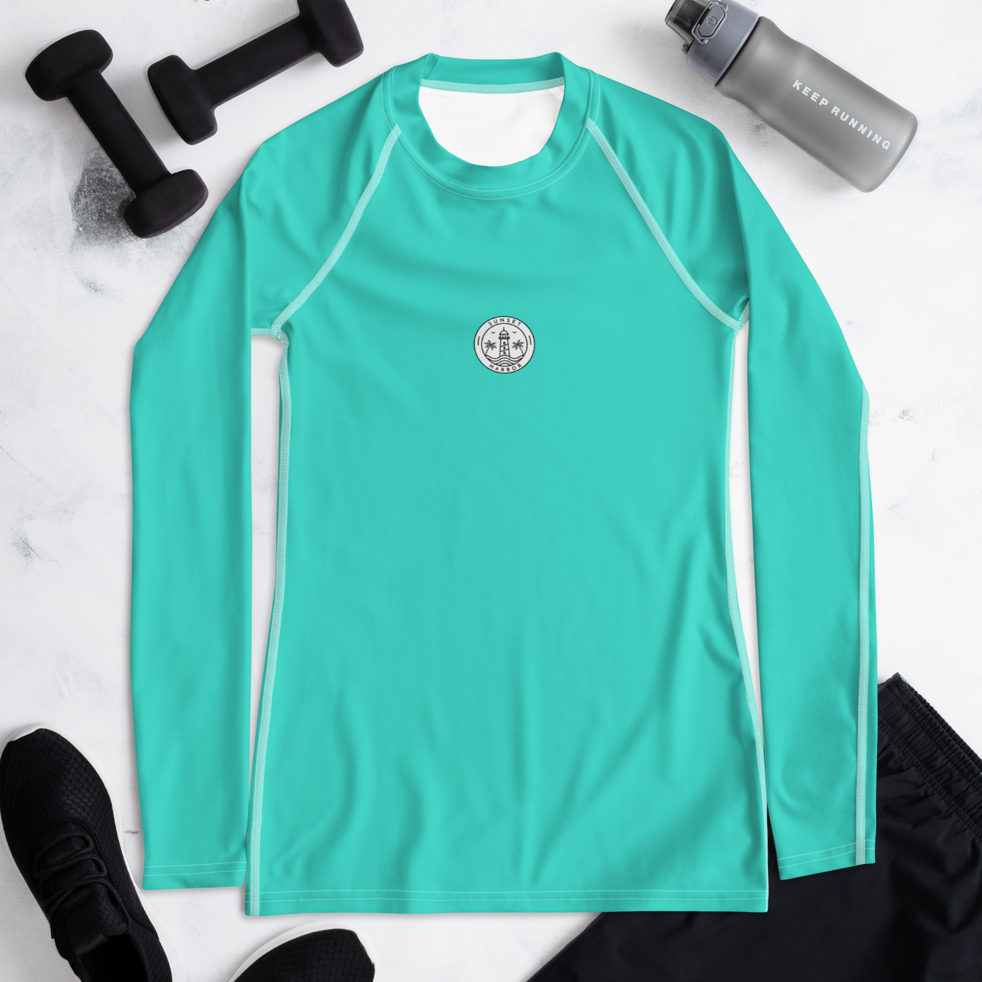 Women's Rash Guard - Lagoon Turquoise