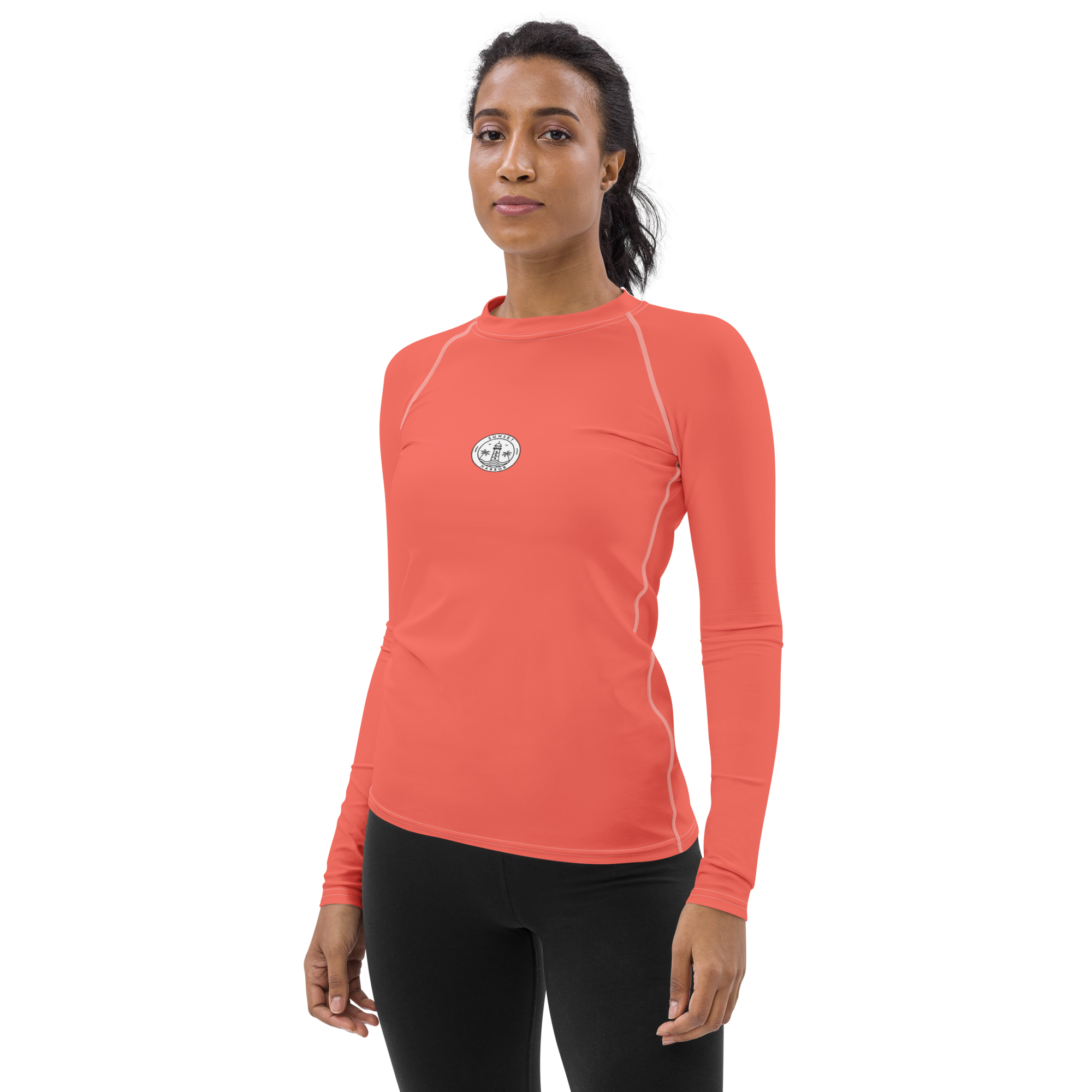 Rashguard für Damen - Sonnenuntergangskoralle