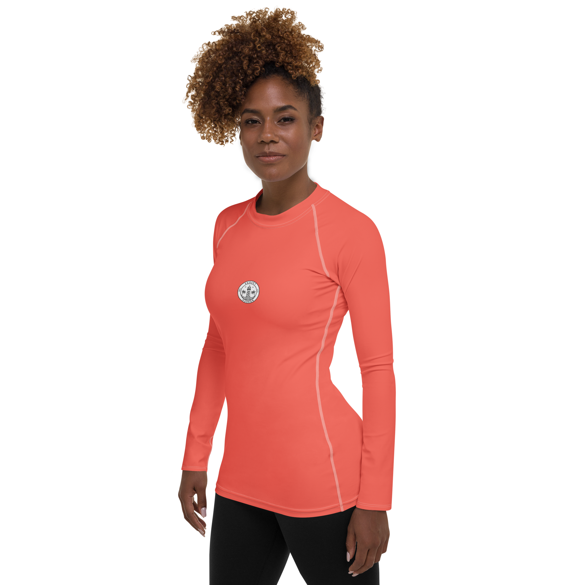 Rashguard für Damen - Sonnenuntergangskoralle