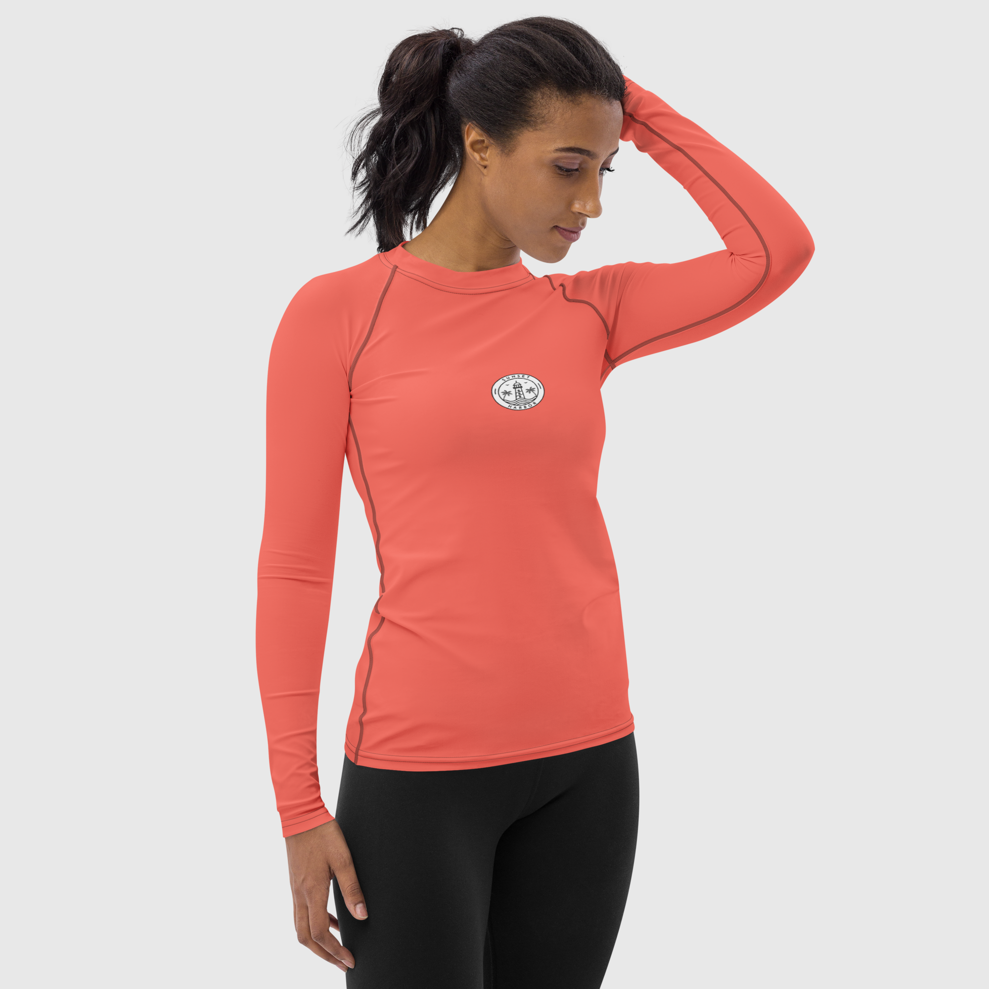 Camiseta de protección contra erupciones para mujer - Sunset Coral