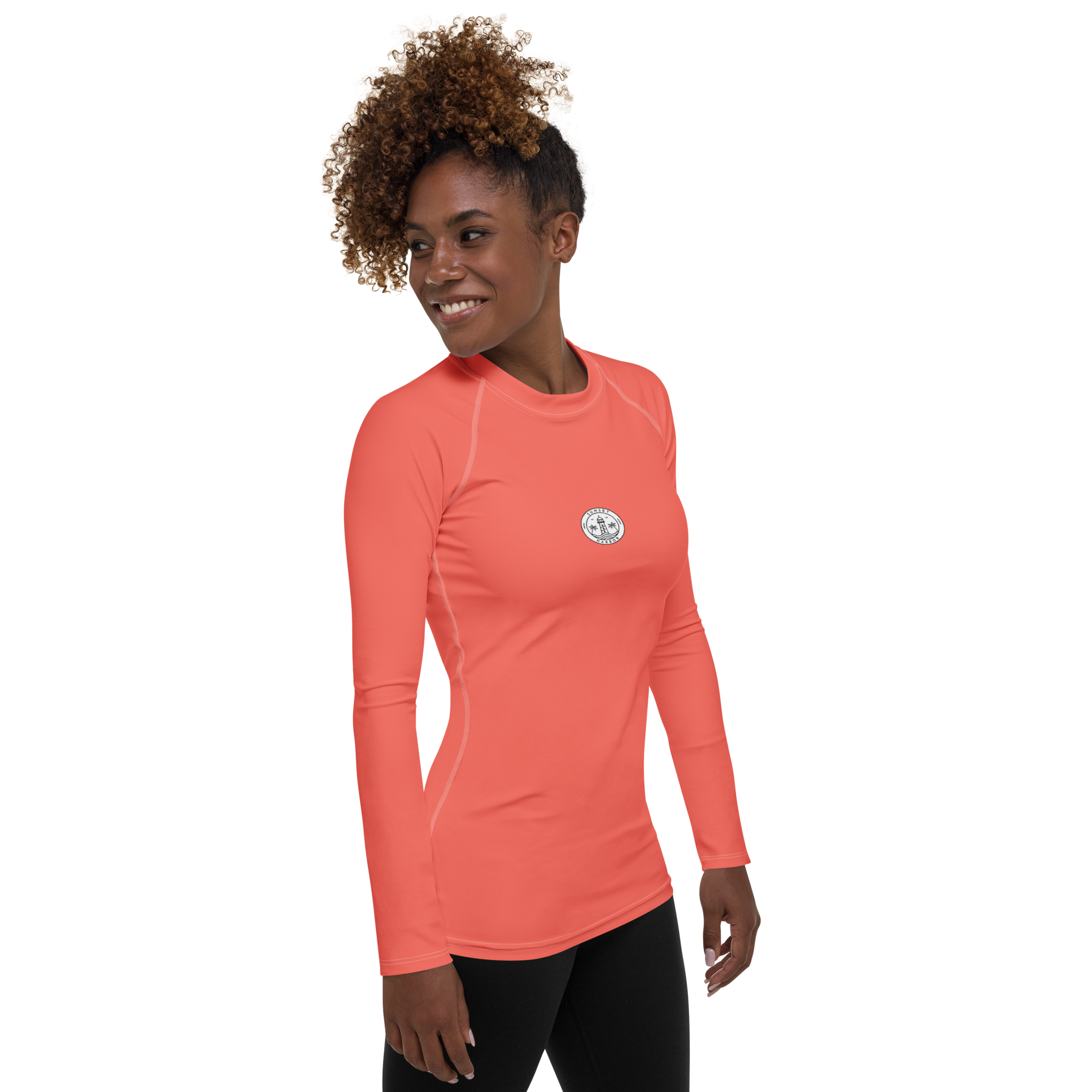 Rashguard für Damen - Sonnenuntergangskoralle