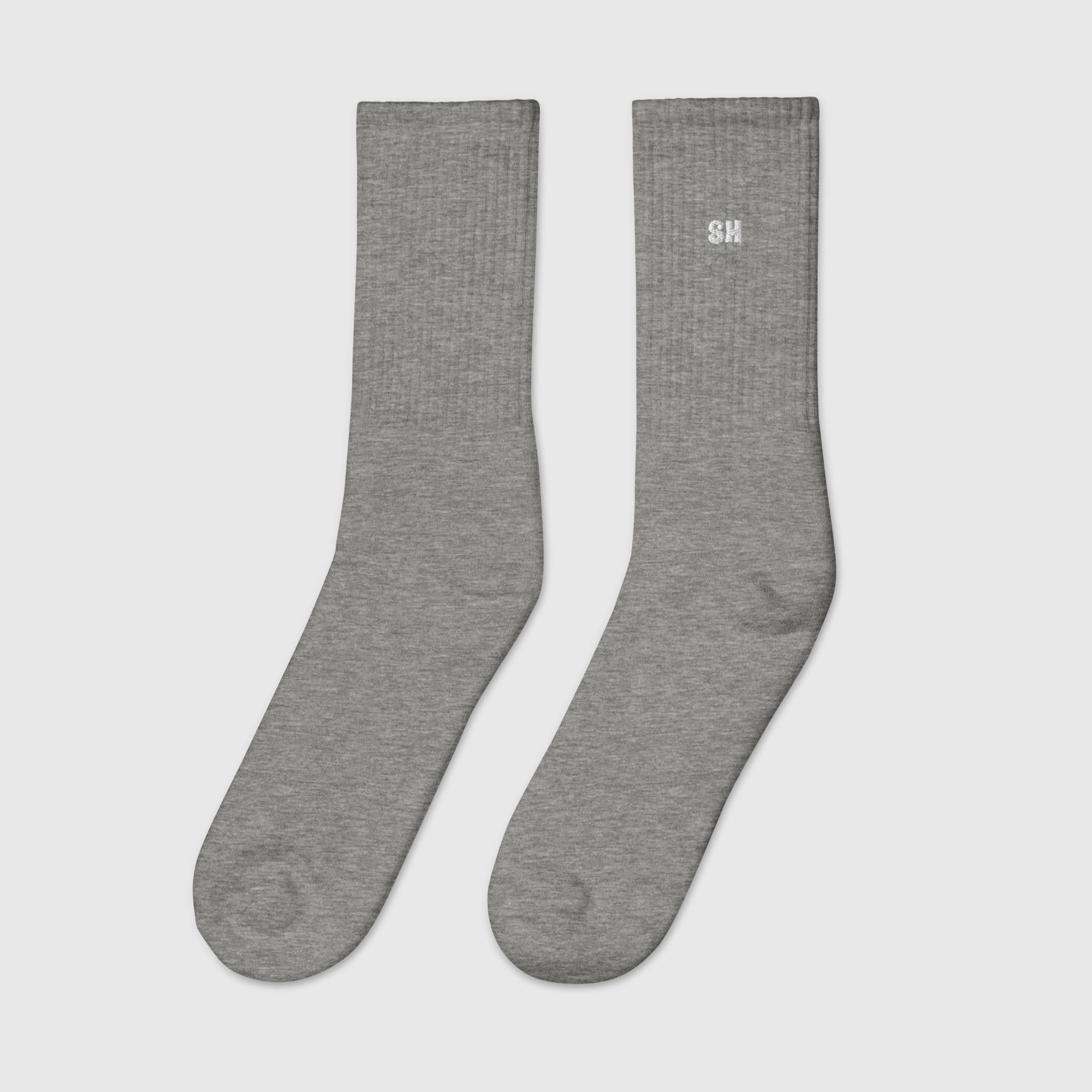 Embroidered socks - Grey - Sunset Harbor Clothing