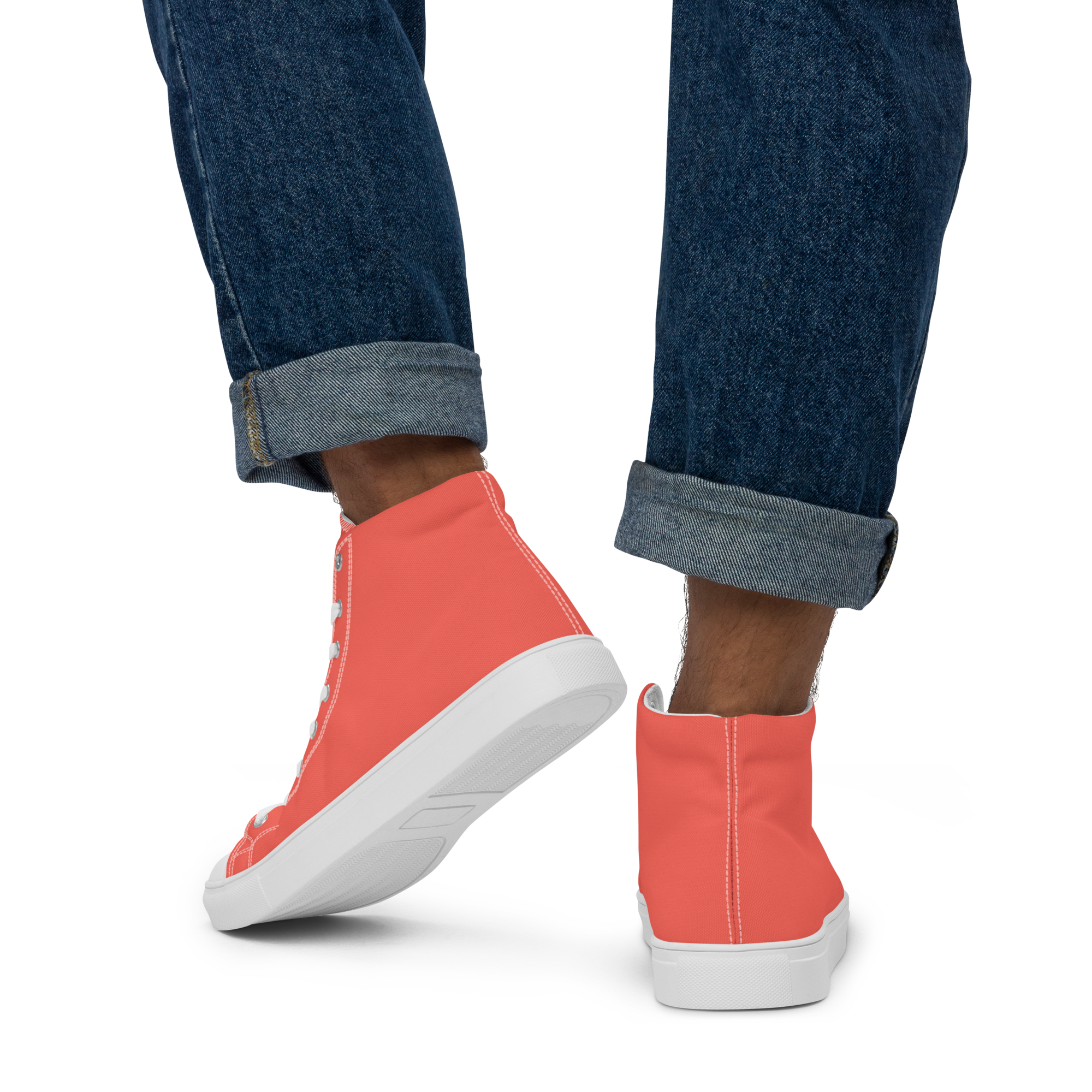 Men’s high top canvas shoes - Coral Red