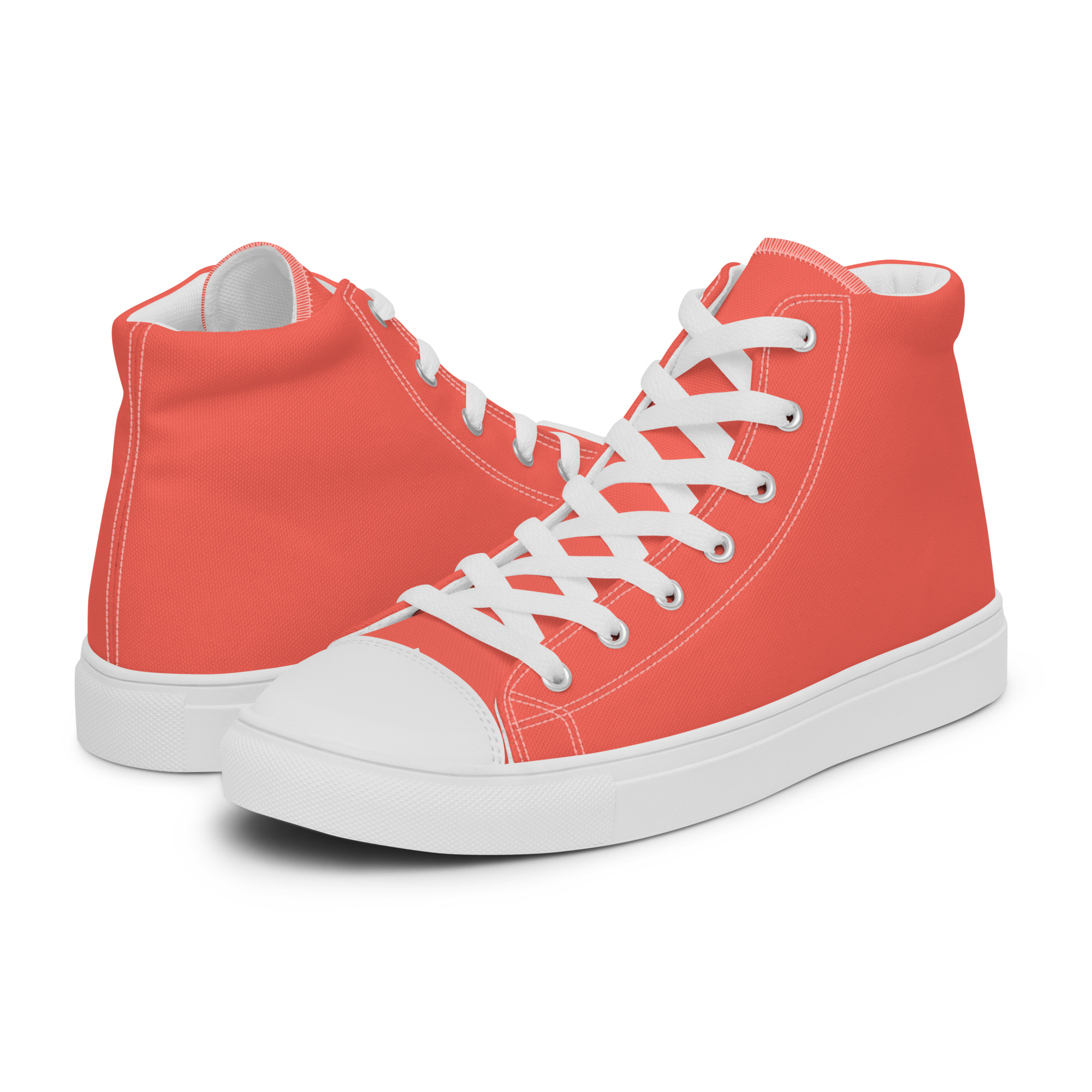 Men’s high top canvas shoes - Coral Red