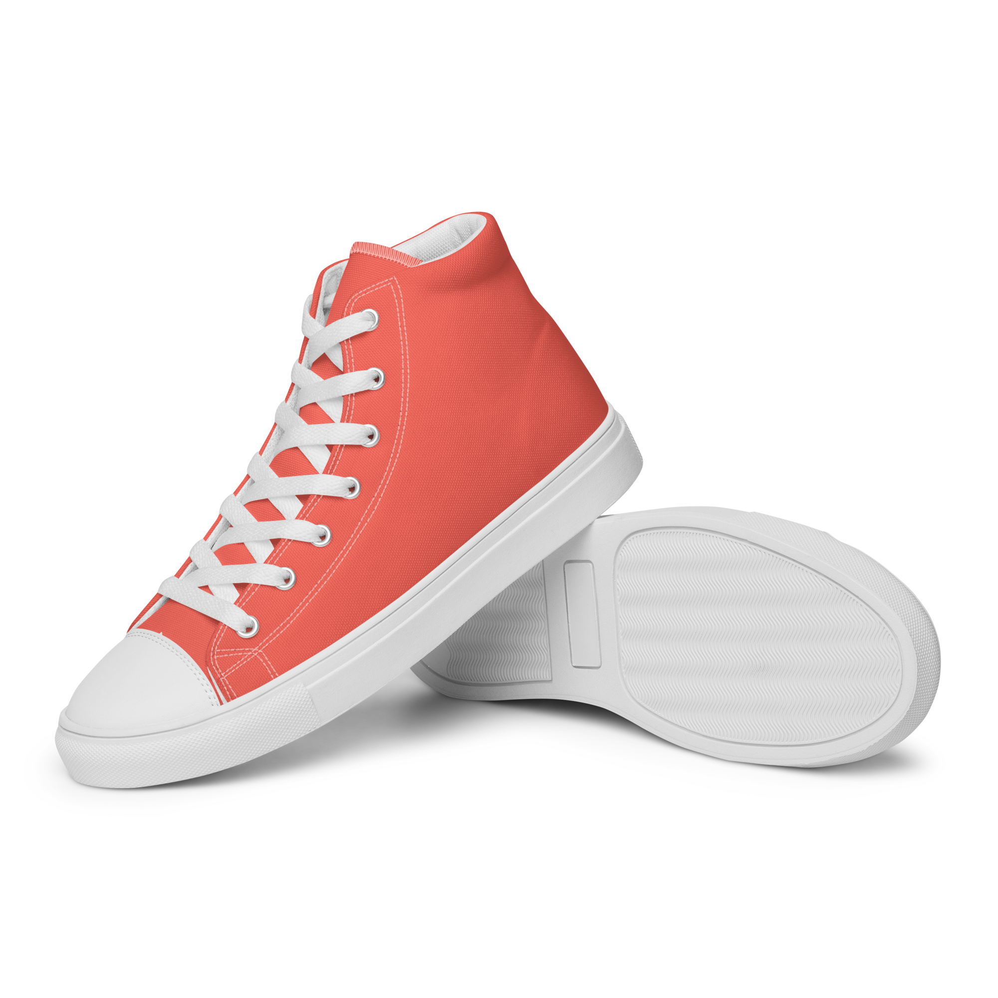 Men’s high top canvas shoes - Coral Red