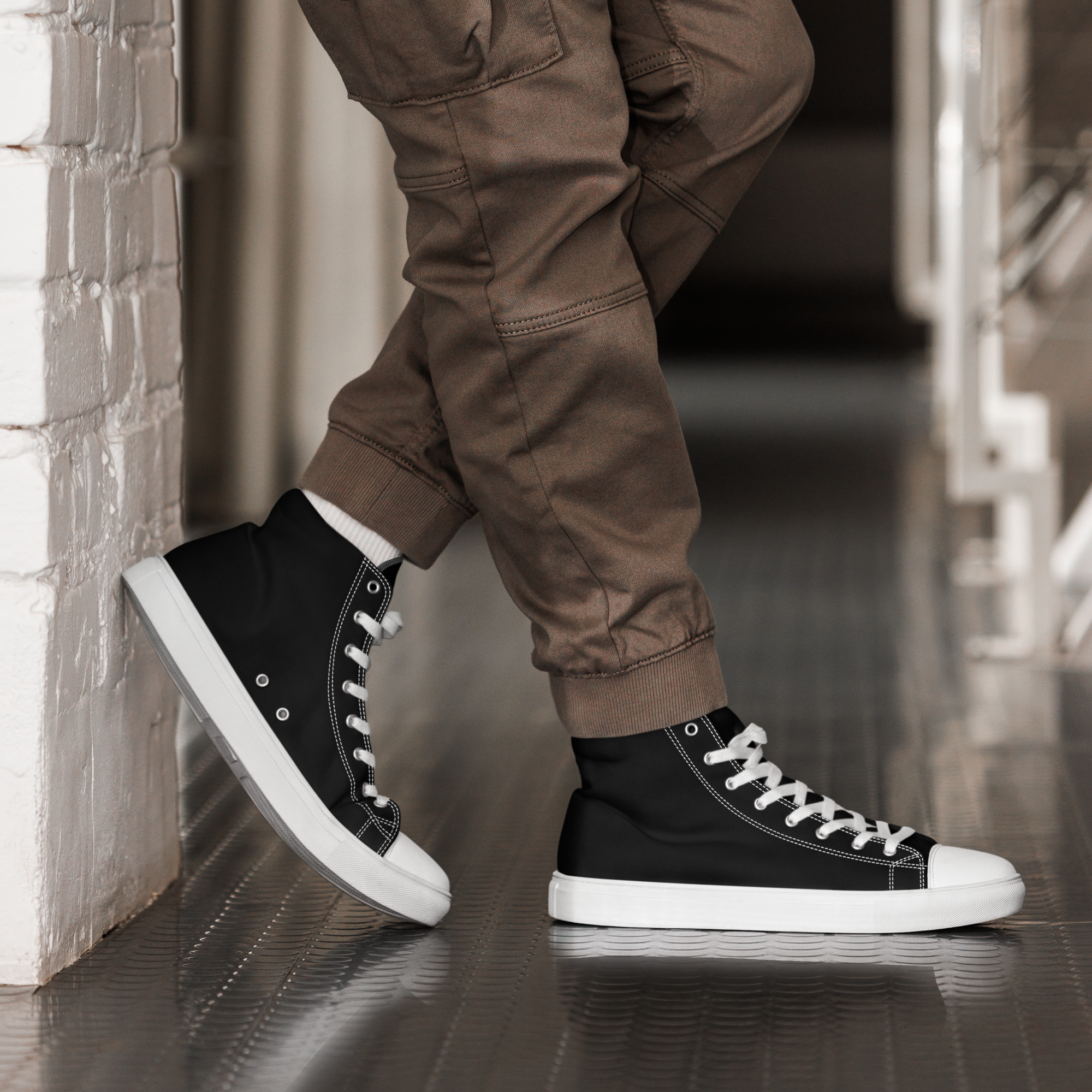 Men’s high top canvas shoes - Harbor Black