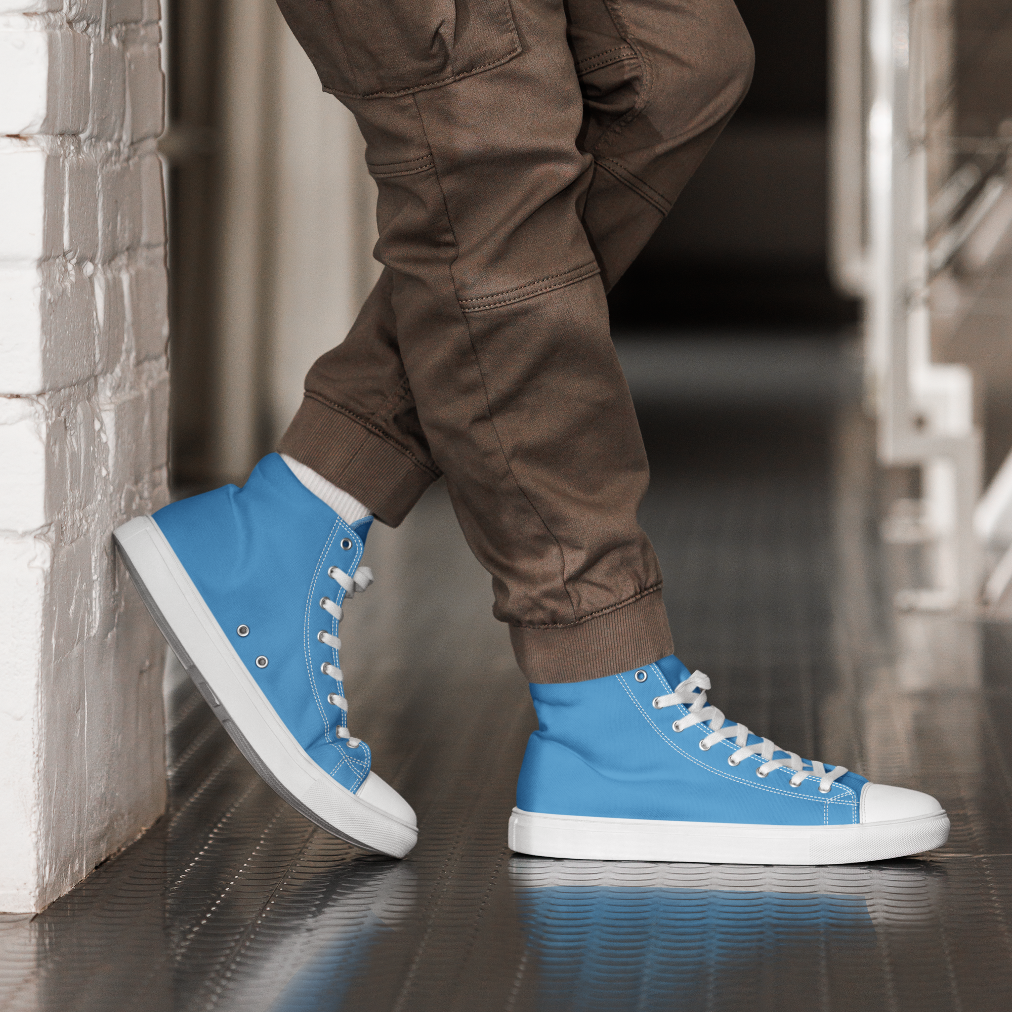 Men’s high top canvas shoes - Ocean Blue