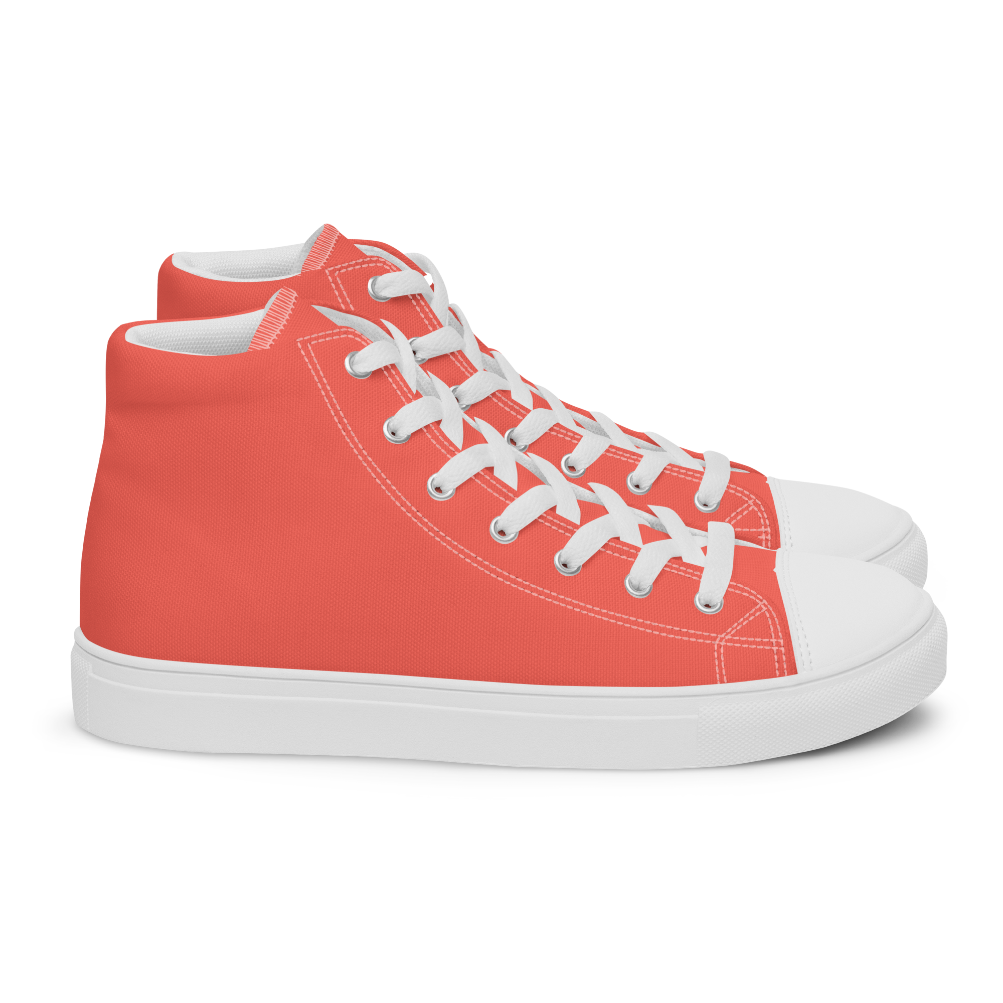 Men’s high top canvas shoes - Coral Red