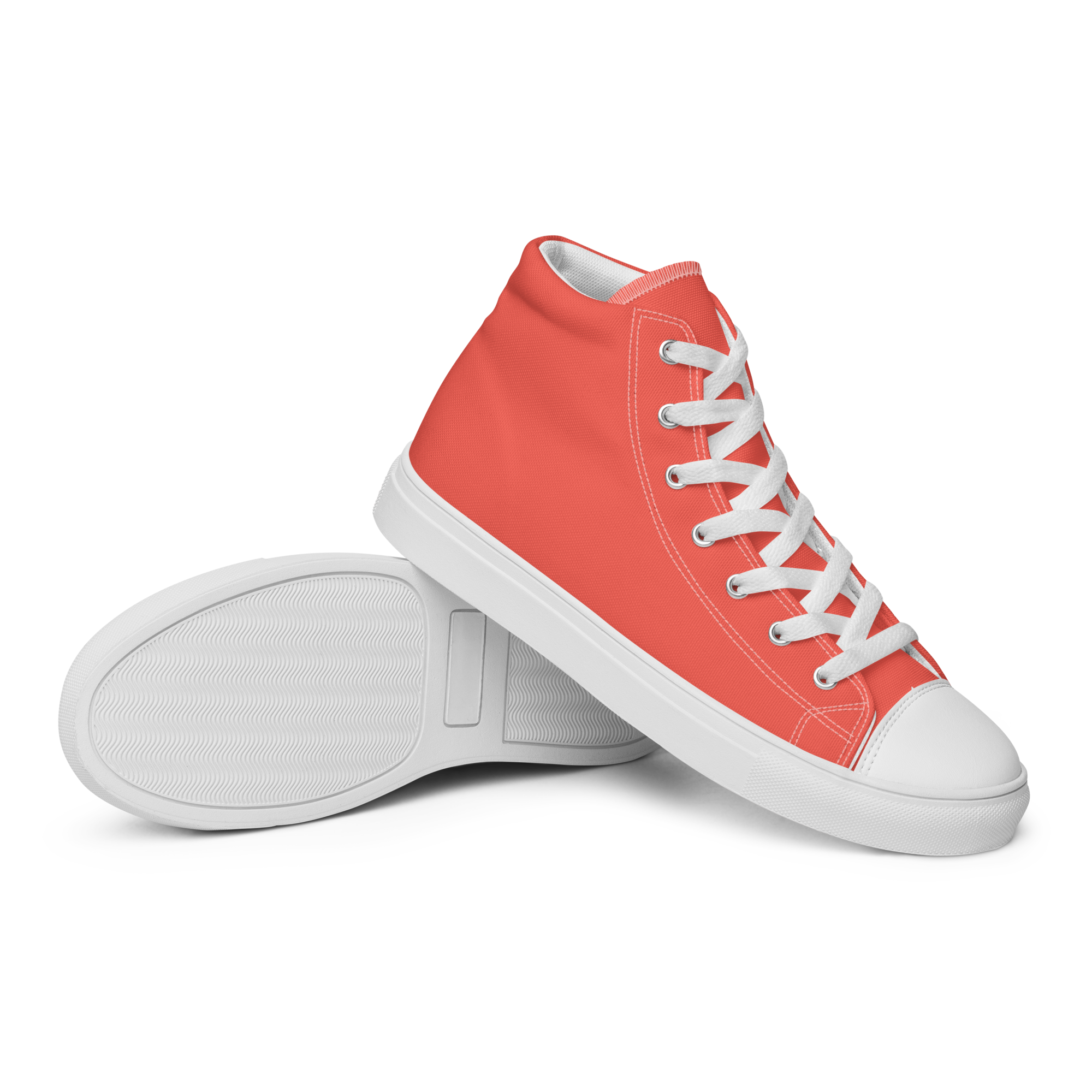 Men’s high top canvas shoes - Coral Red