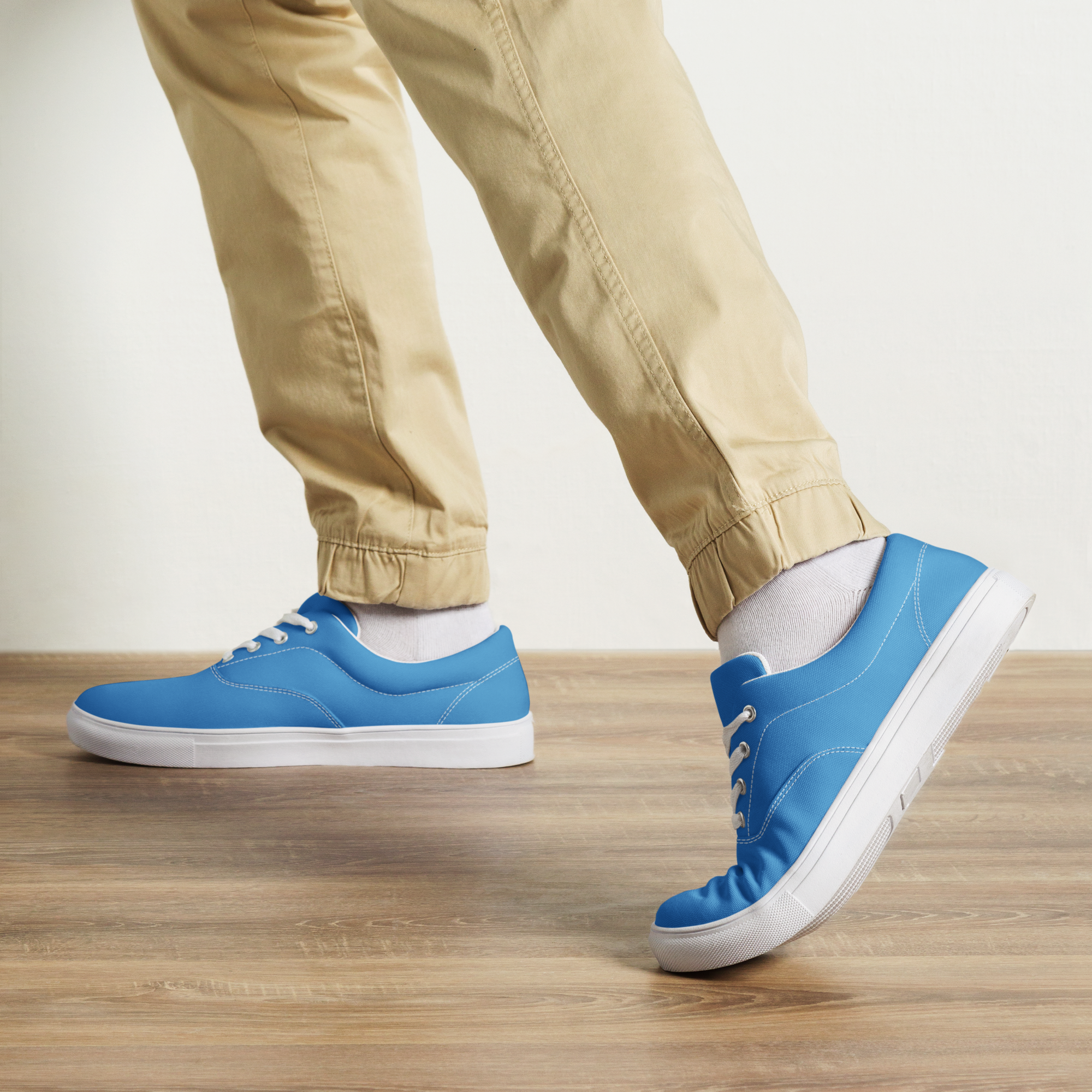 Men’s lace-up canvas shoes - Ocean Blue