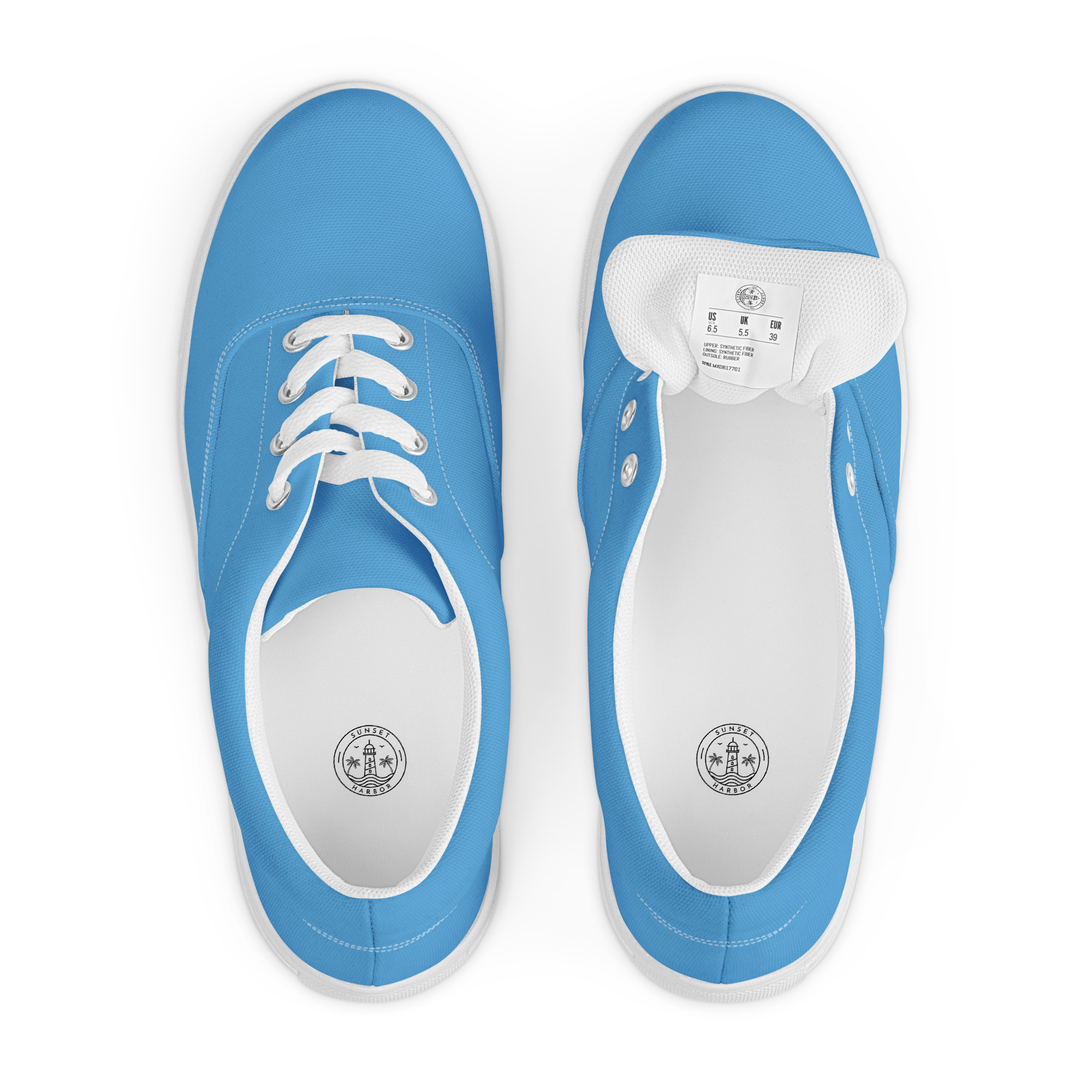 Men’s lace-up canvas shoes - Ocean Blue