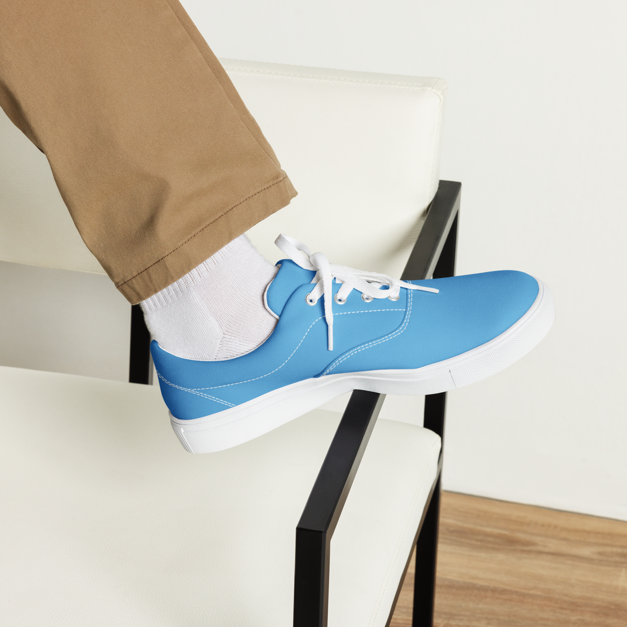 Men’s lace-up canvas shoes - Ocean Blue