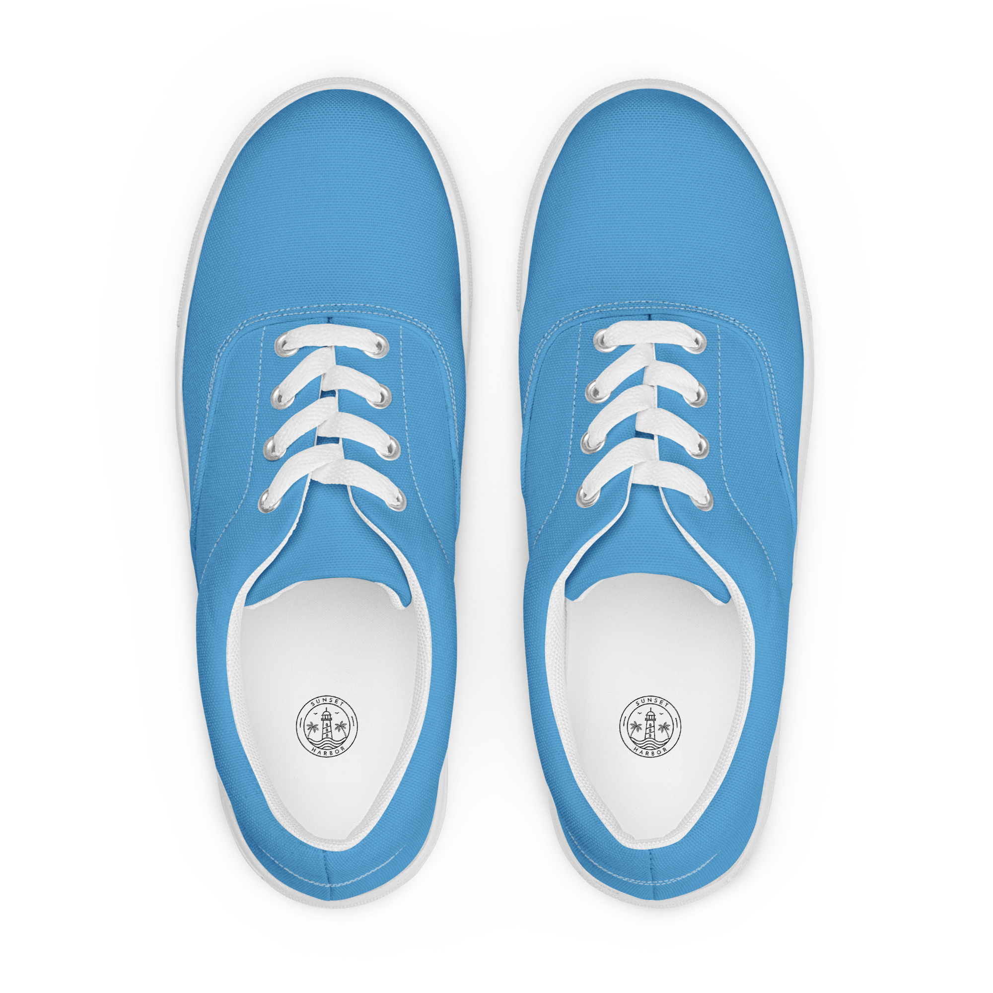 Men’s lace-up canvas shoes - Ocean Blue