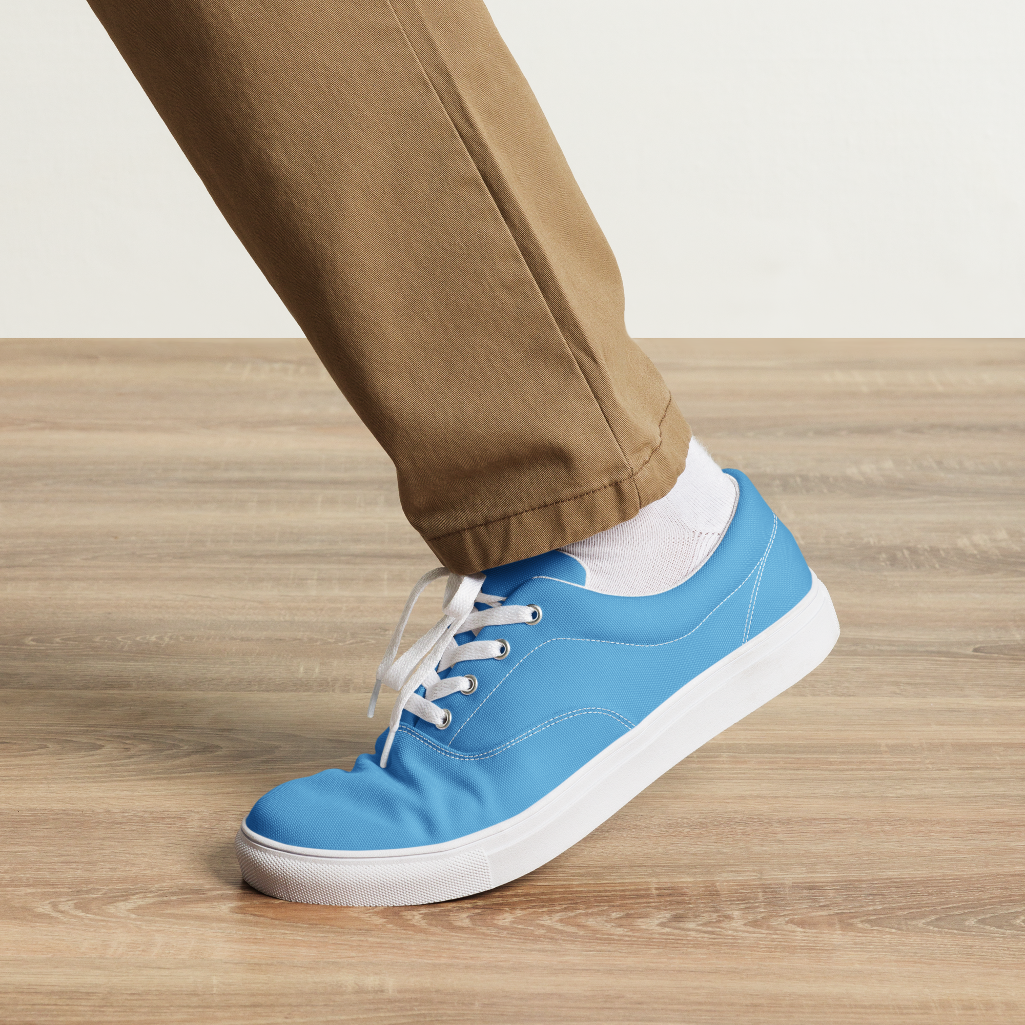 Men’s lace-up canvas shoes - Ocean Blue