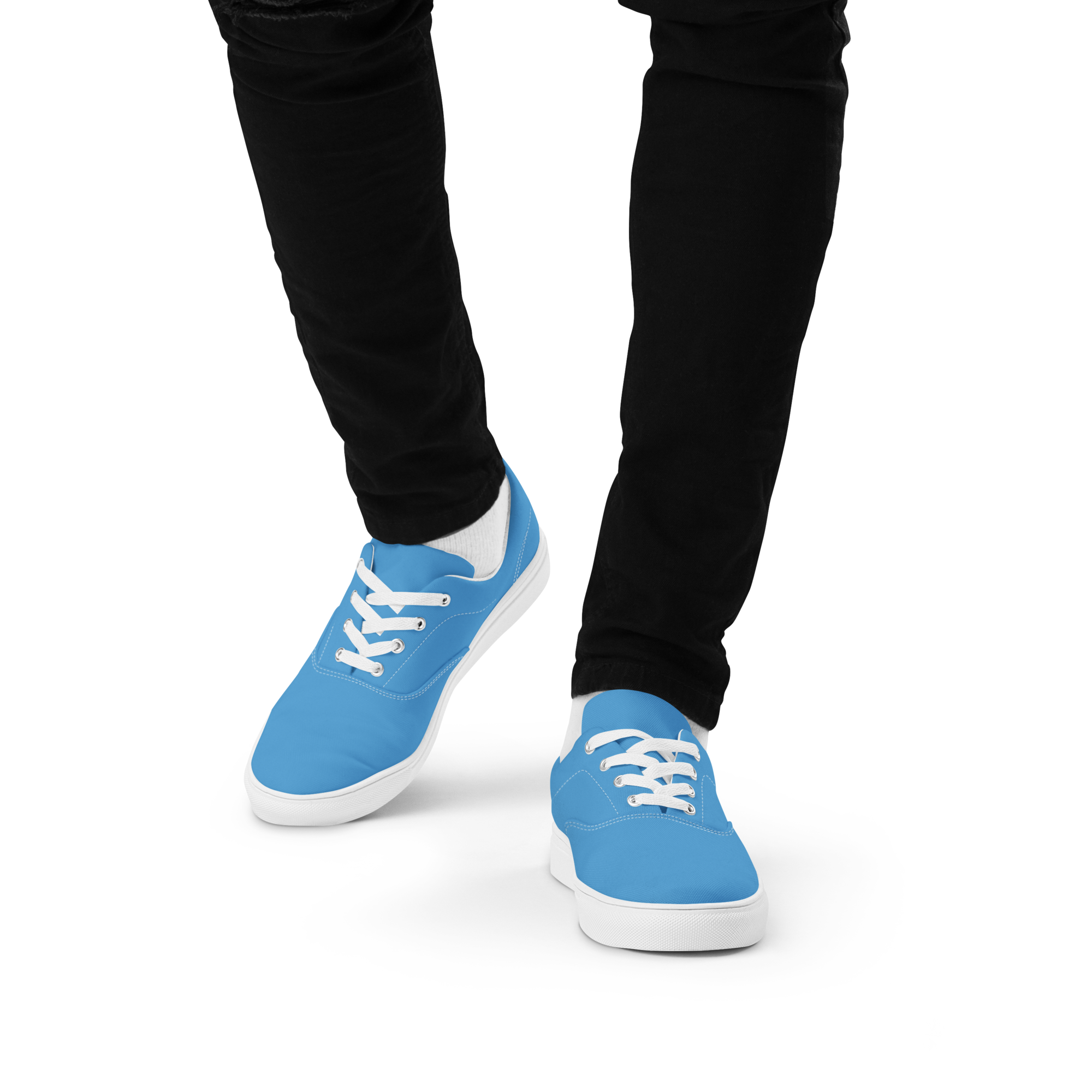 Men’s lace-up canvas shoes - Ocean Blue