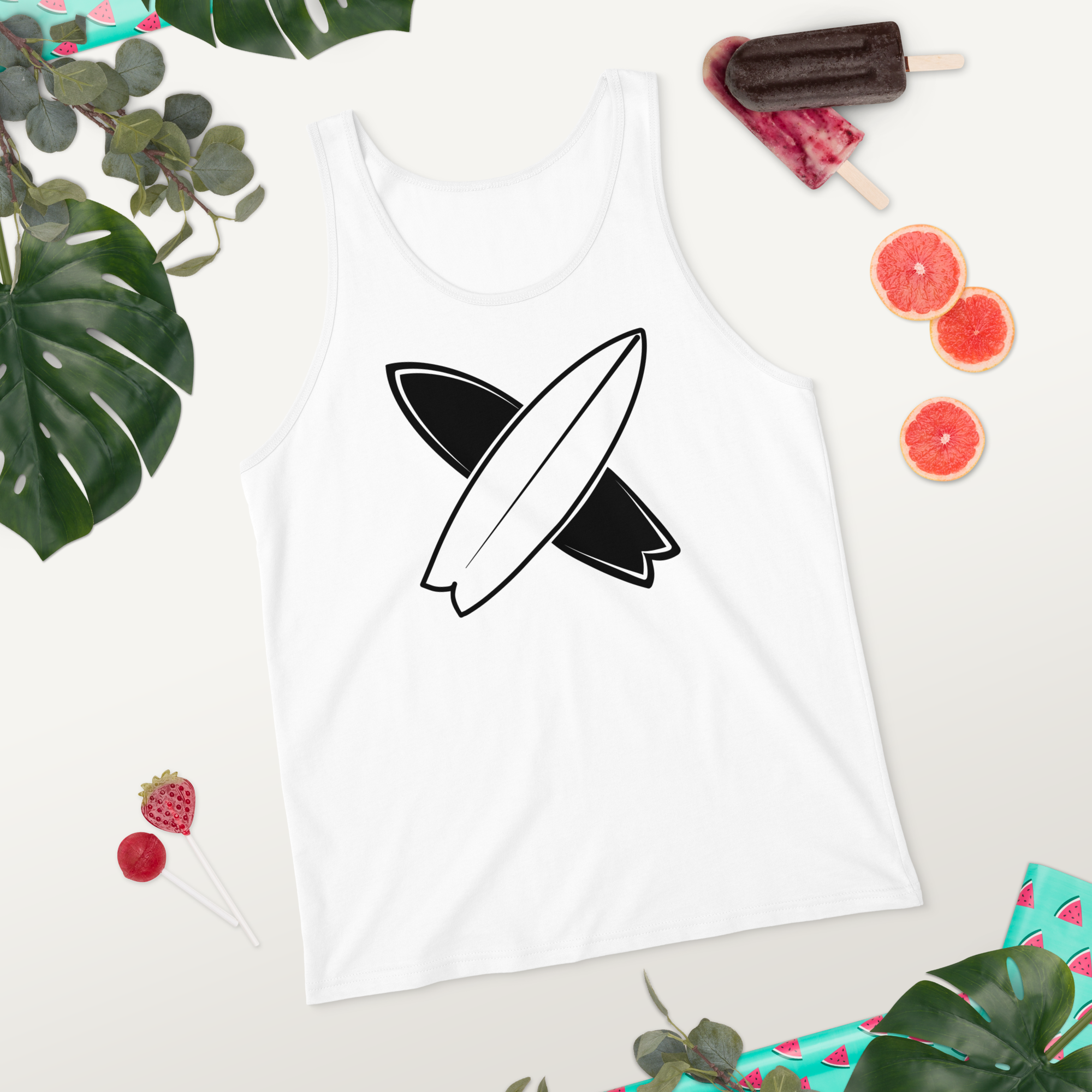 Mens Tank Top - Crossed Surfboards