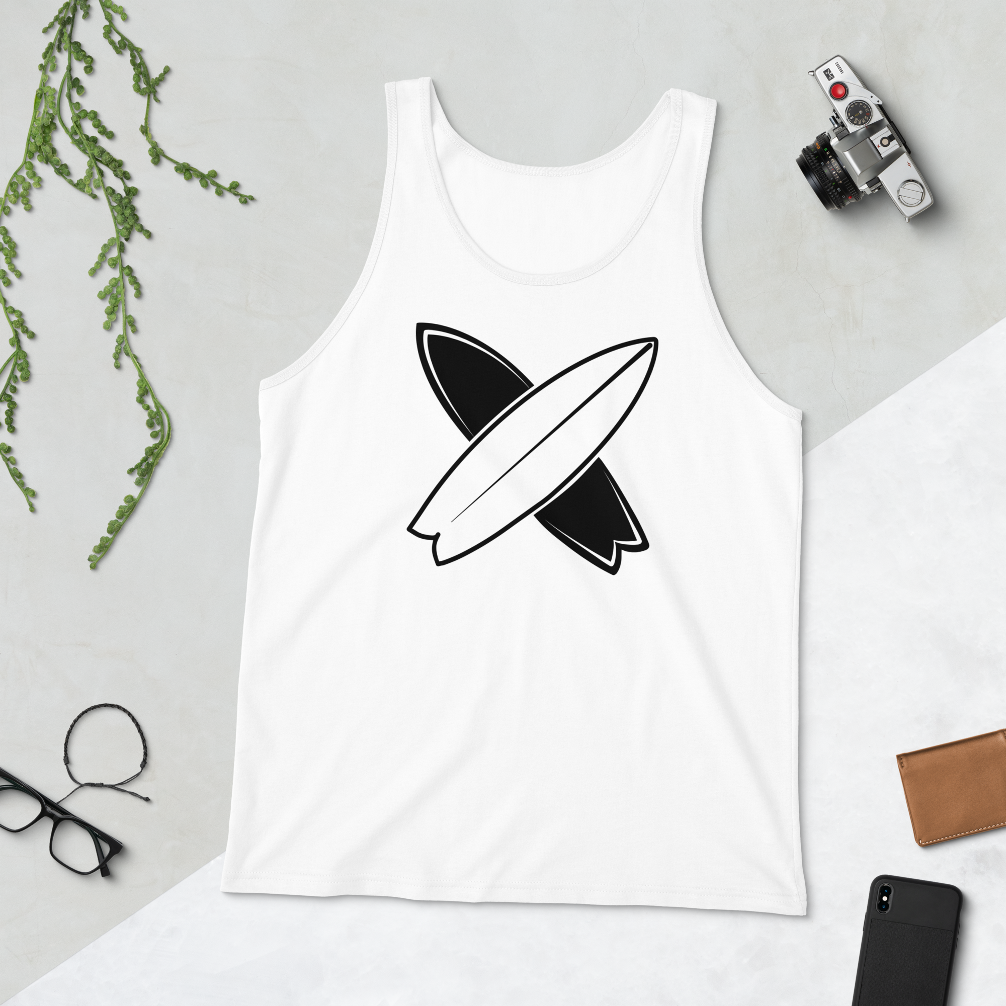 Mens Tank Top - Crossed Surfboards