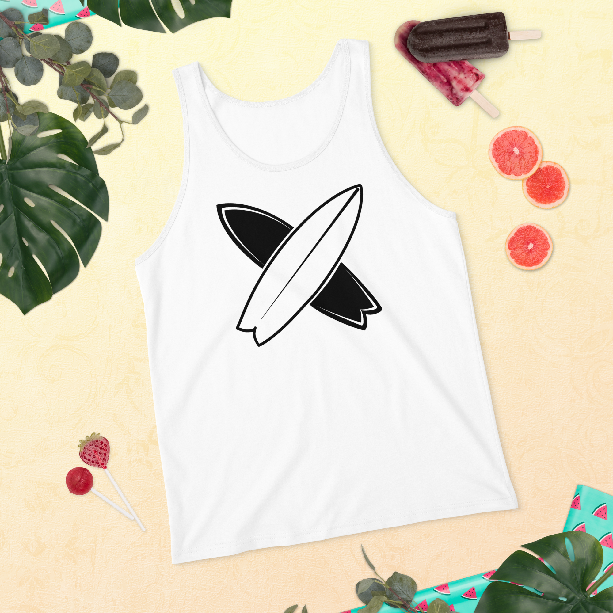 Mens Tank Top - Crossed Surfboards