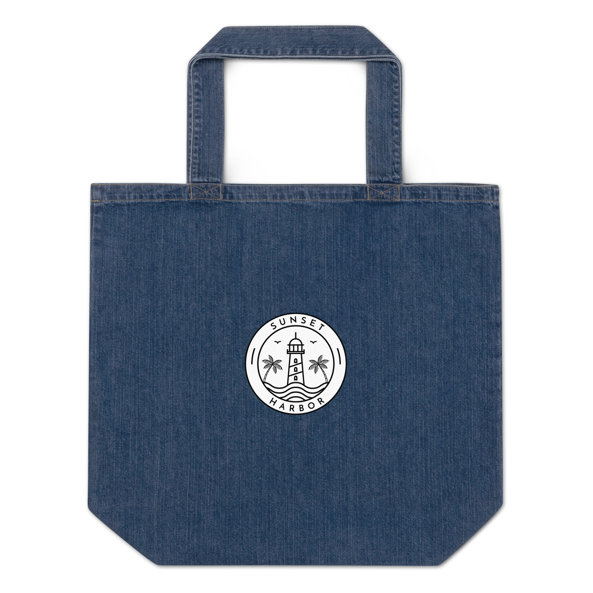 Organic denim tote bag