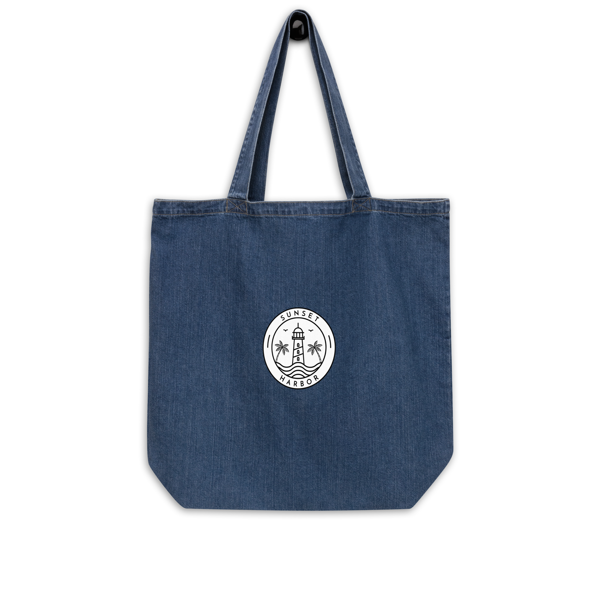 Organic denim tote bag