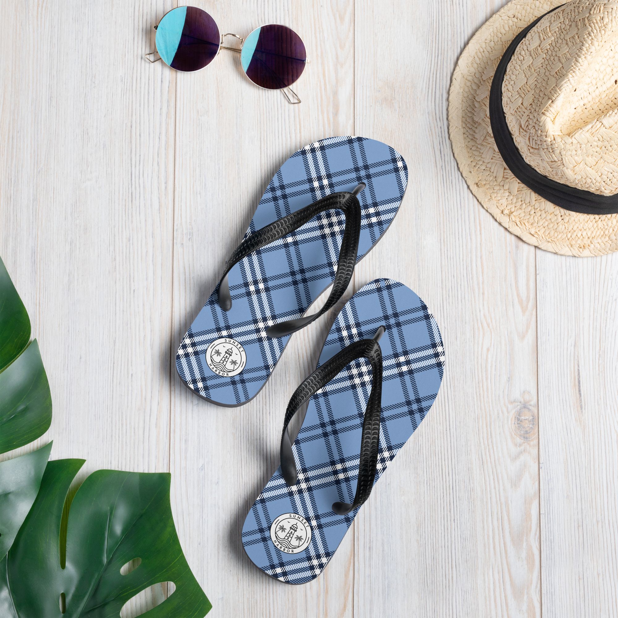 Flip-Flops - Coastal Plaid