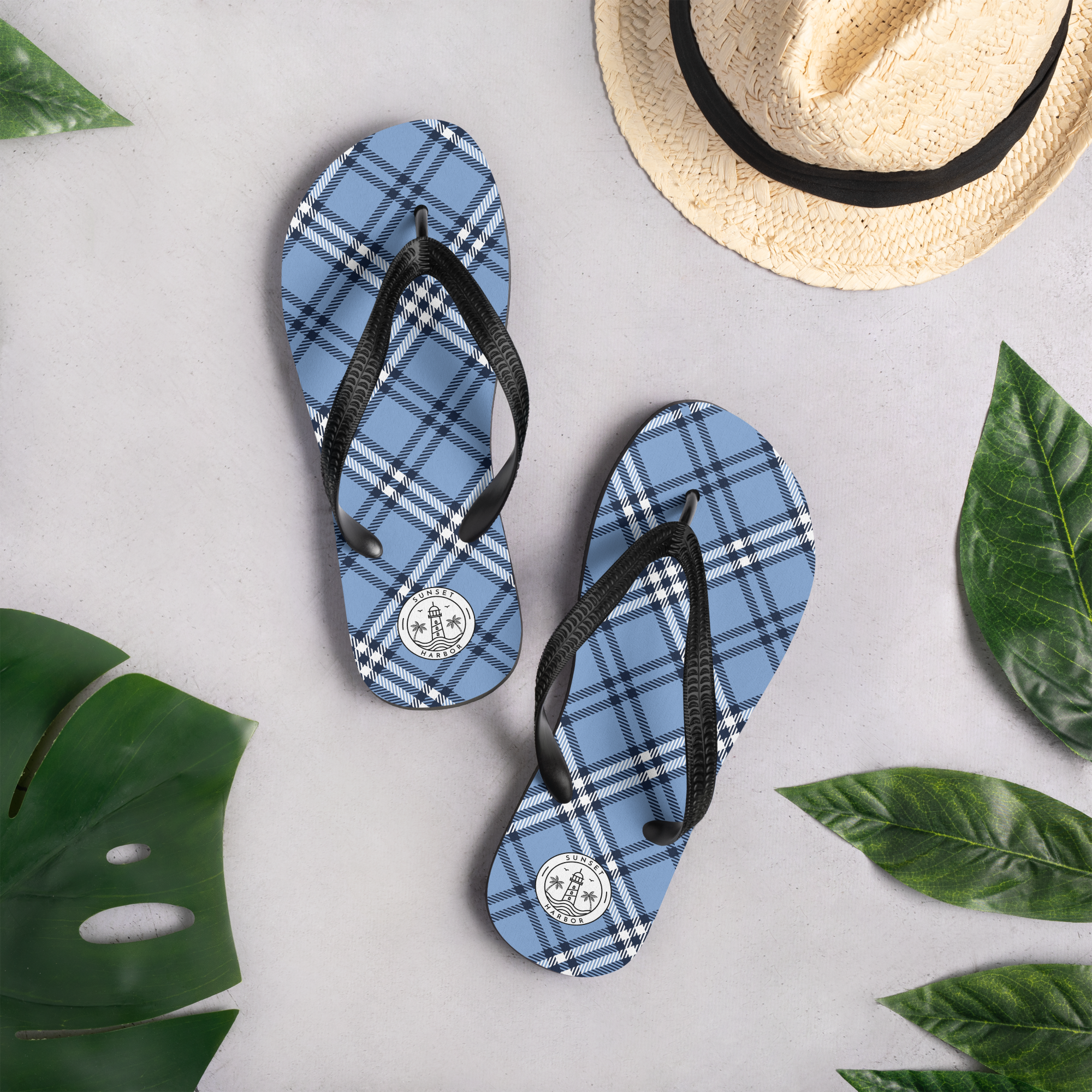 Flip-Flops - Coastal Plaid