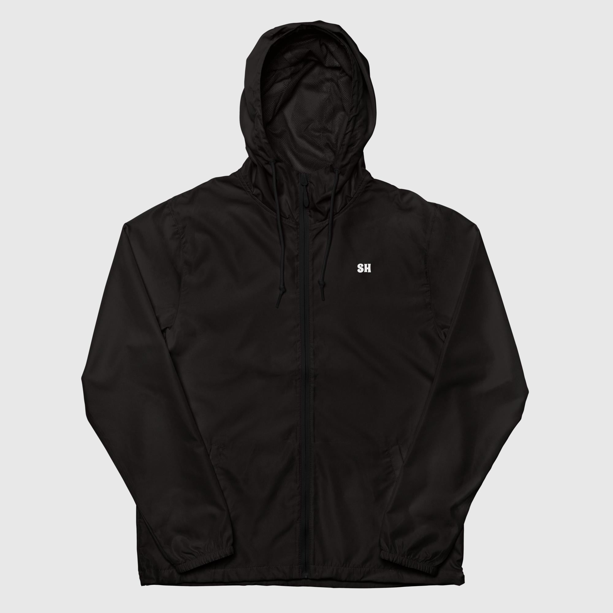 Black windbreaker shop zip up