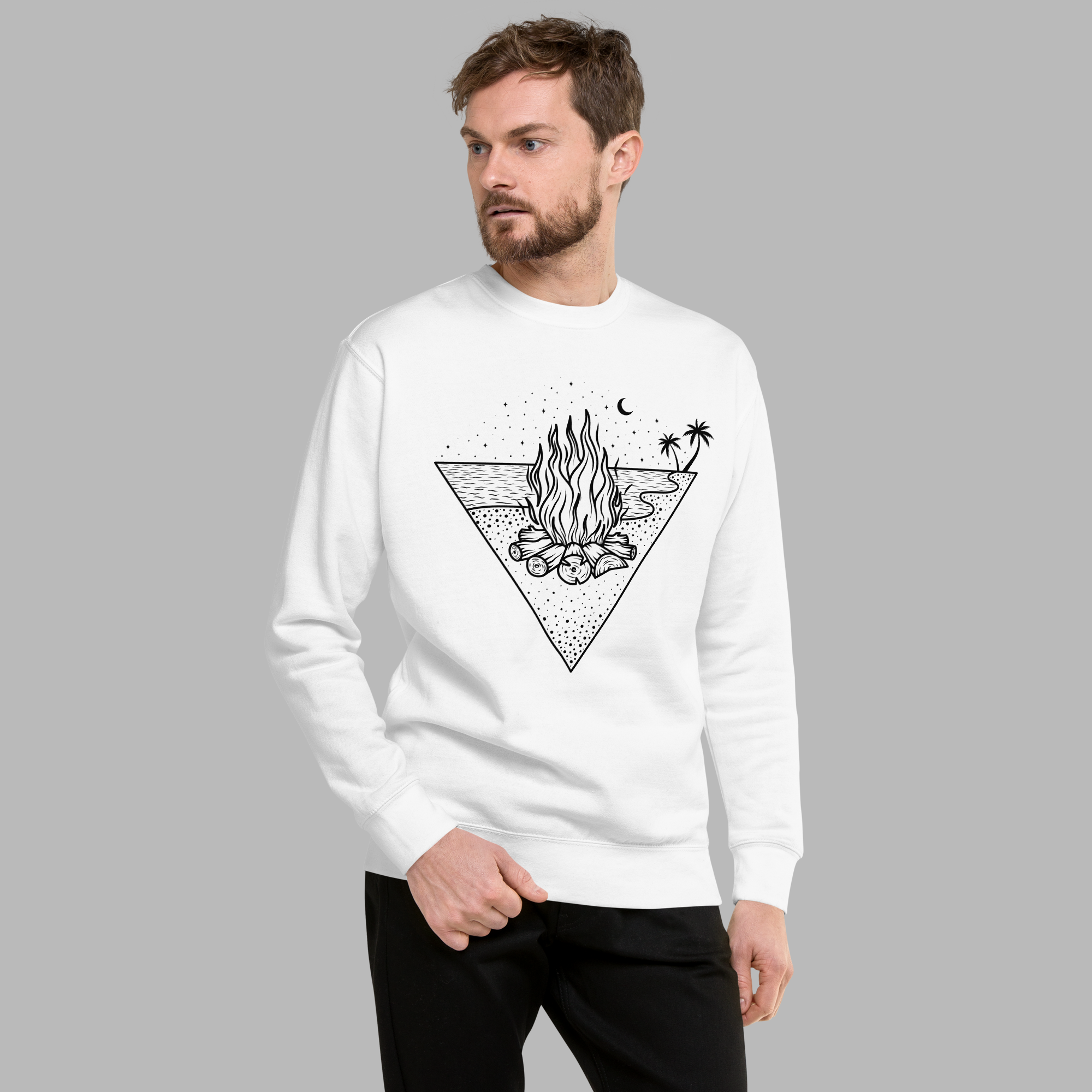 Herren Premium Sweatshirt - Lagerfeuer
