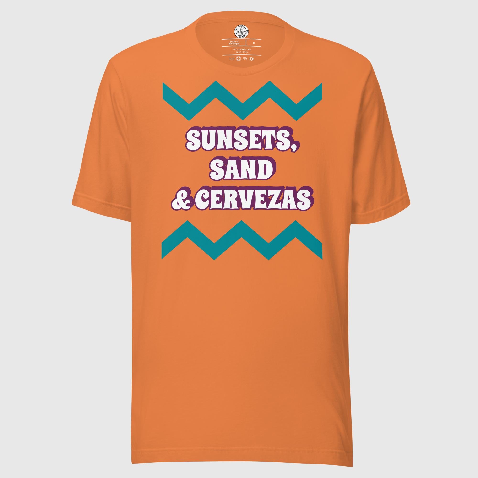 Camiseta unisex - Puestas de Sol, Arena y Cervezas