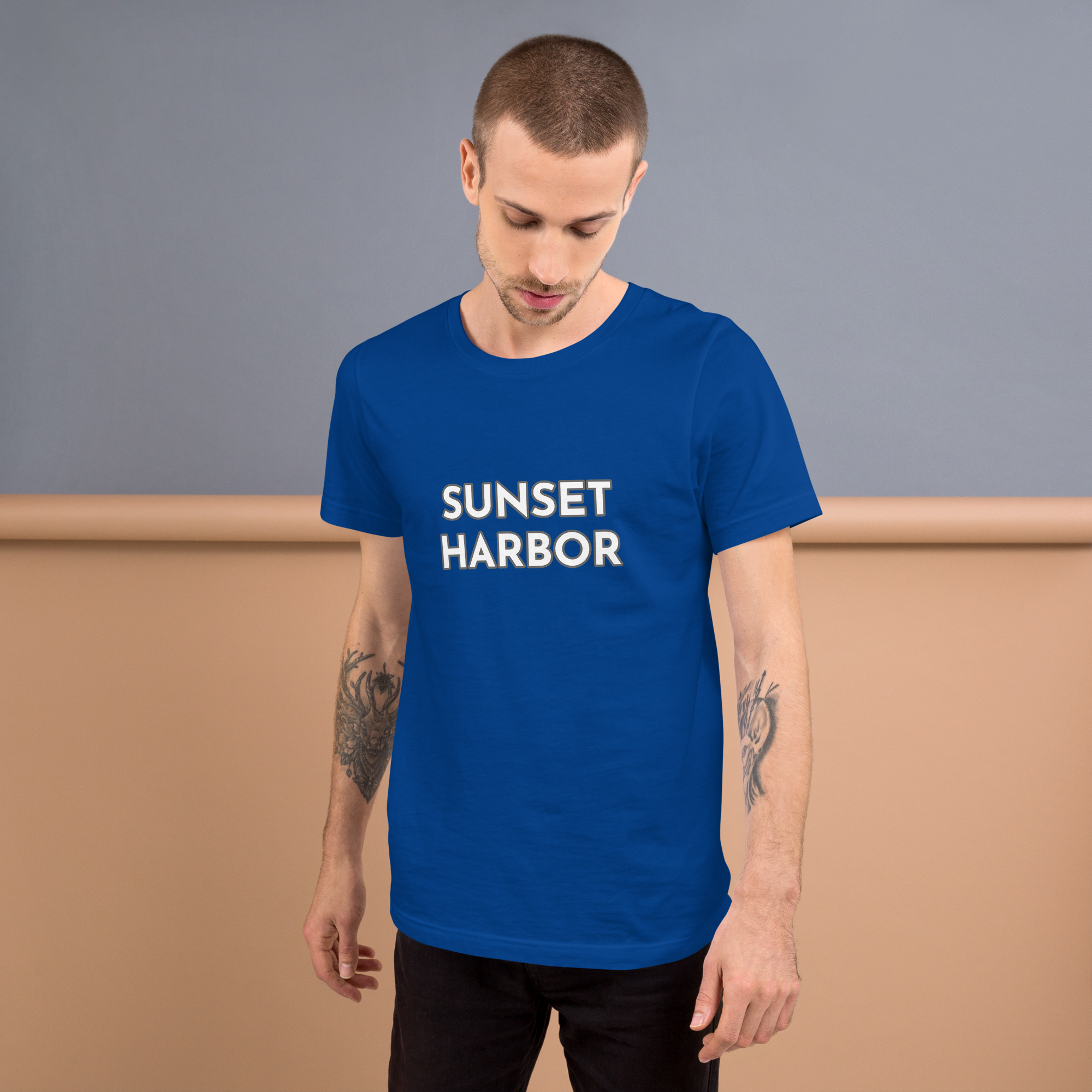 Men's Staple T-Shirt - Sunset Harbor