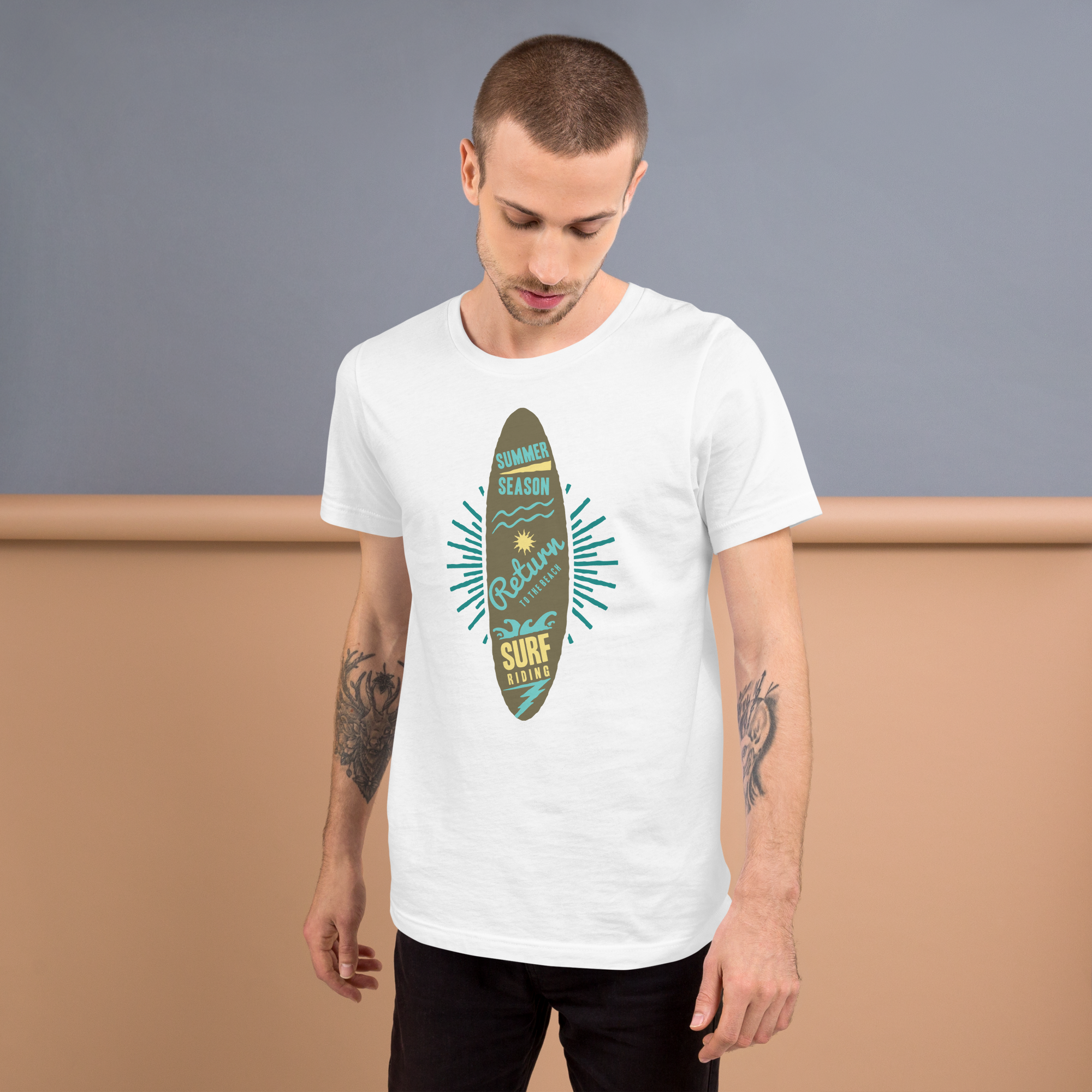 Unisex-T-Shirt – Surfbrett