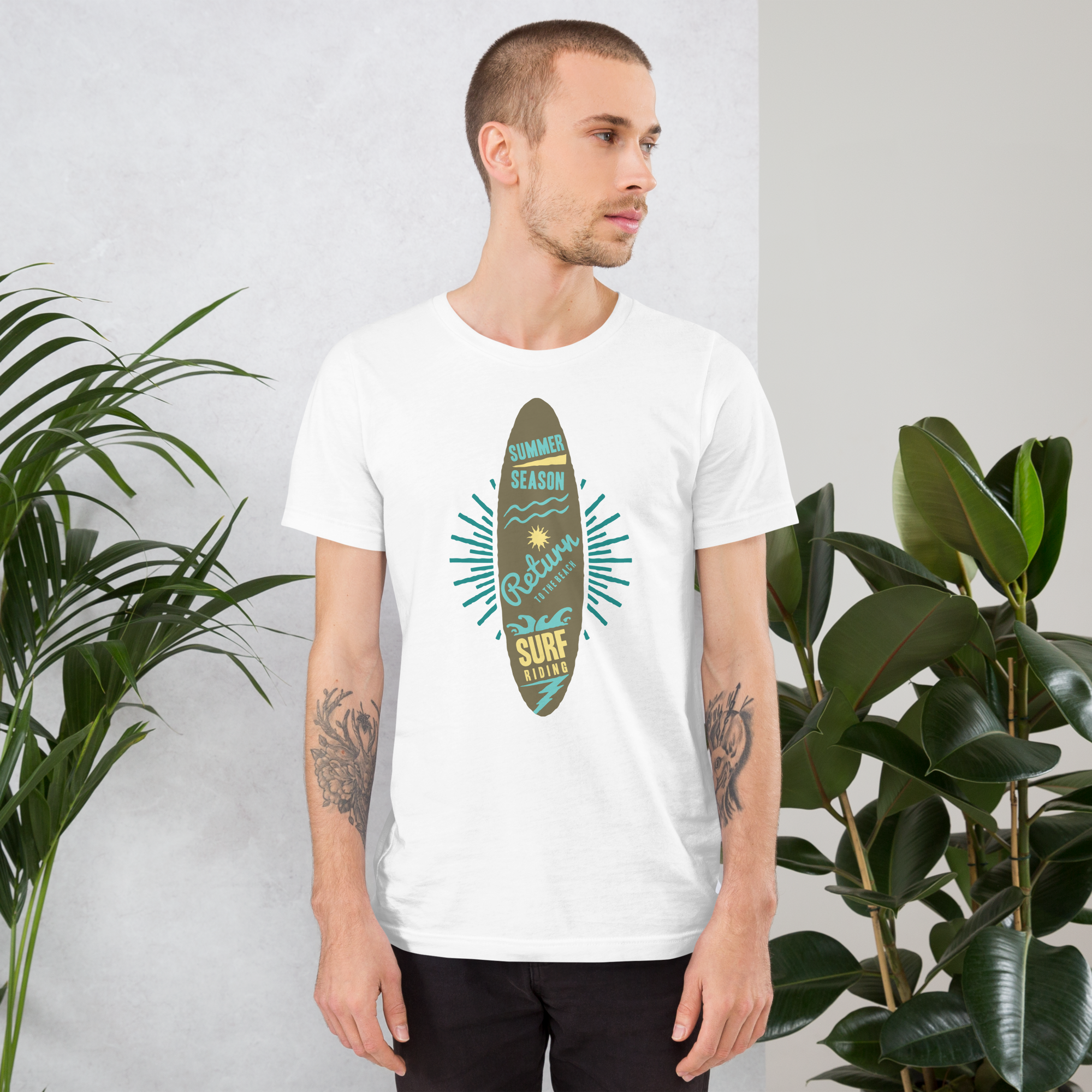 Unisex-T-Shirt – Surfbrett