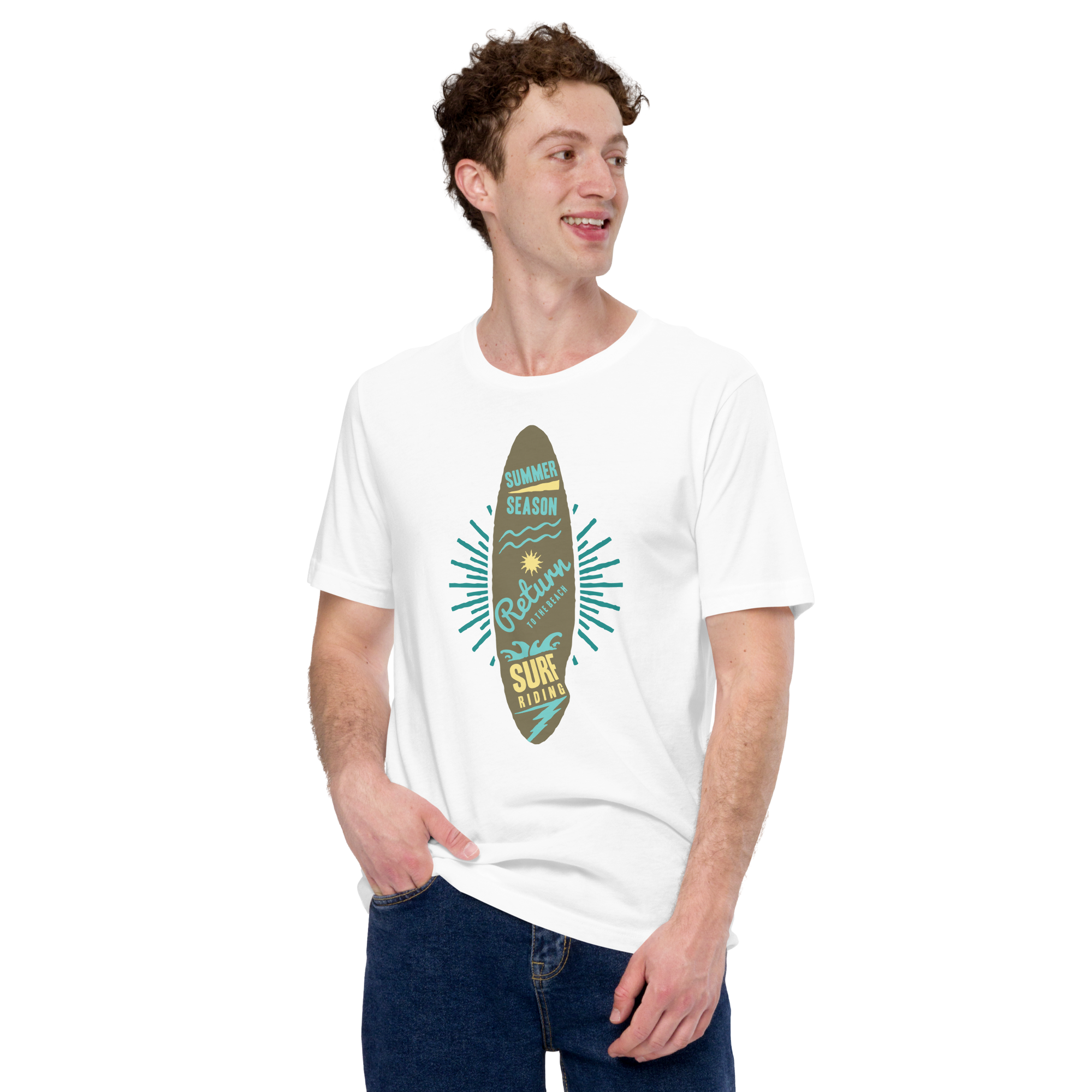 Unisex-T-Shirt – Surfbrett