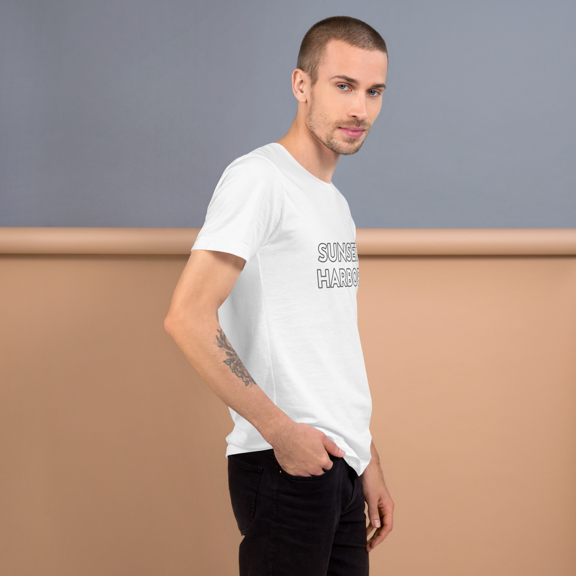 Men's Staple T-Shirt - Sunset Harbor