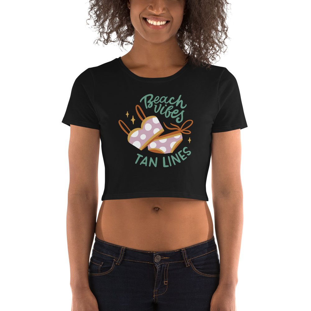 Camiseta corta para mujer - Beach Vibes, Tan Lines