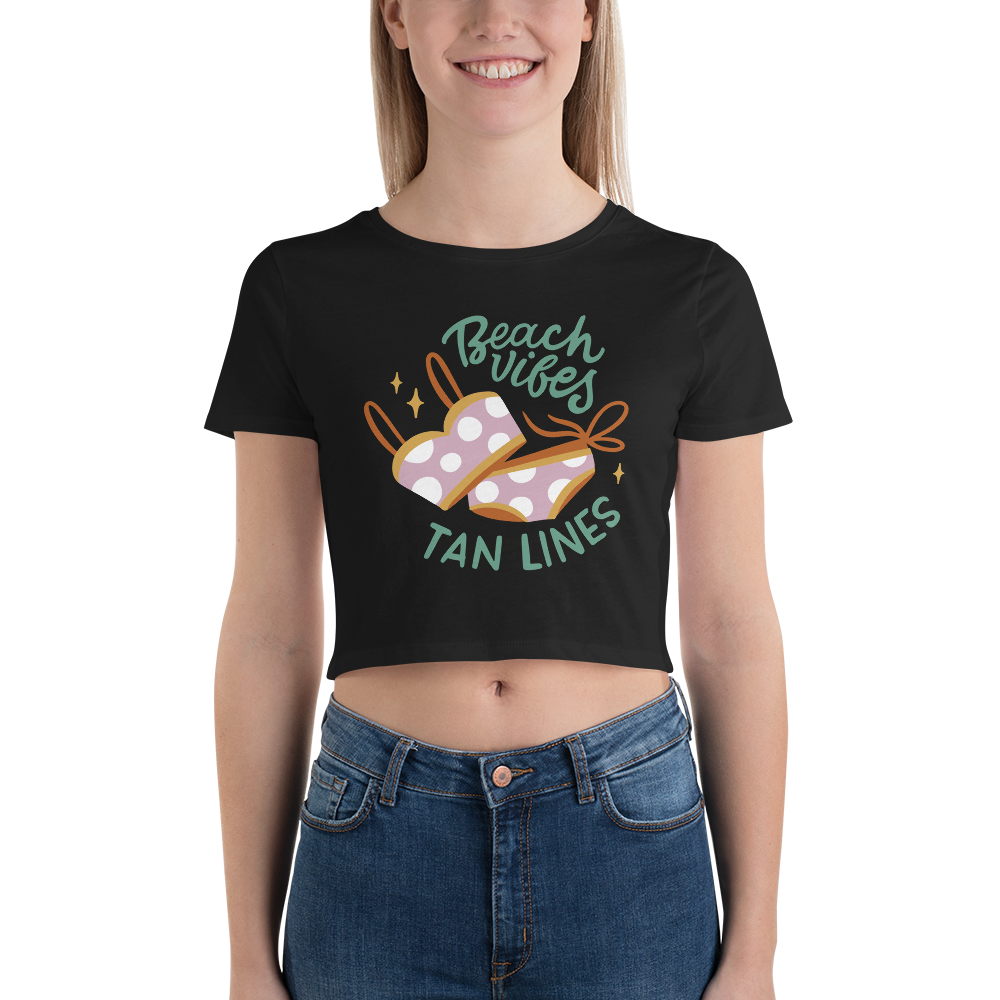 Women’s Crop Tee - Beach Vibes, Tan Lines