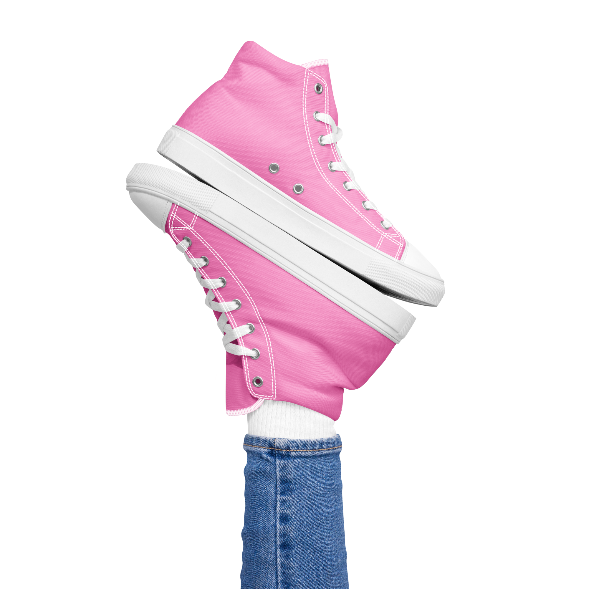 Women’s high top canvas shoes - Tropical Pink