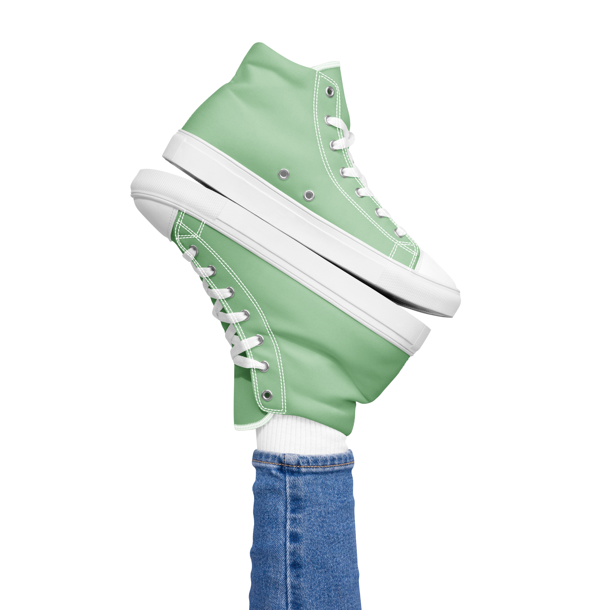 Women’s high top canvas shoes - Palm Green